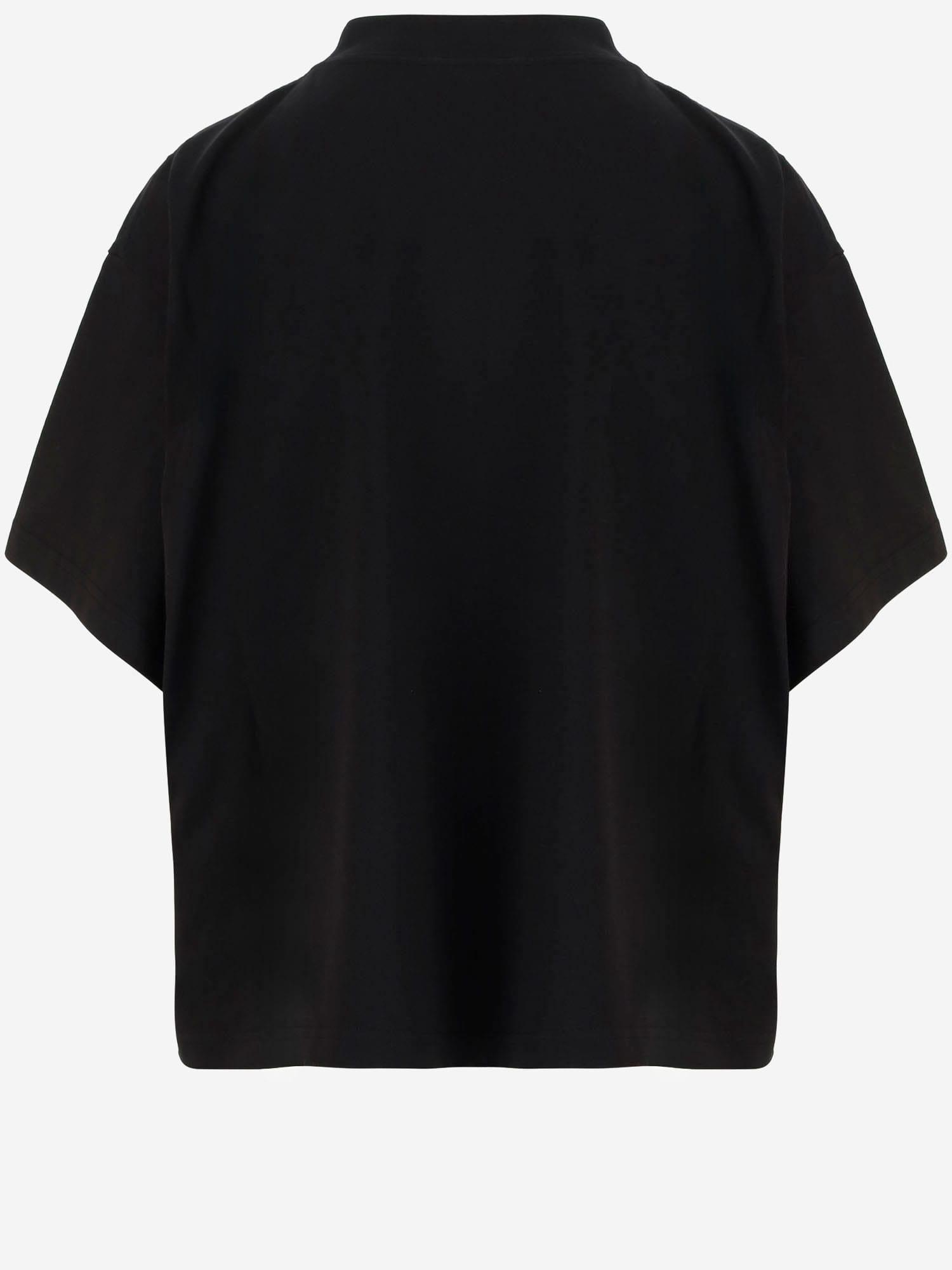 【送料&関税込】Balenciaga Paris Rhinestone Cropped T-shirt Women's Balenciaga Back Strass Cropped T-shirt in Black