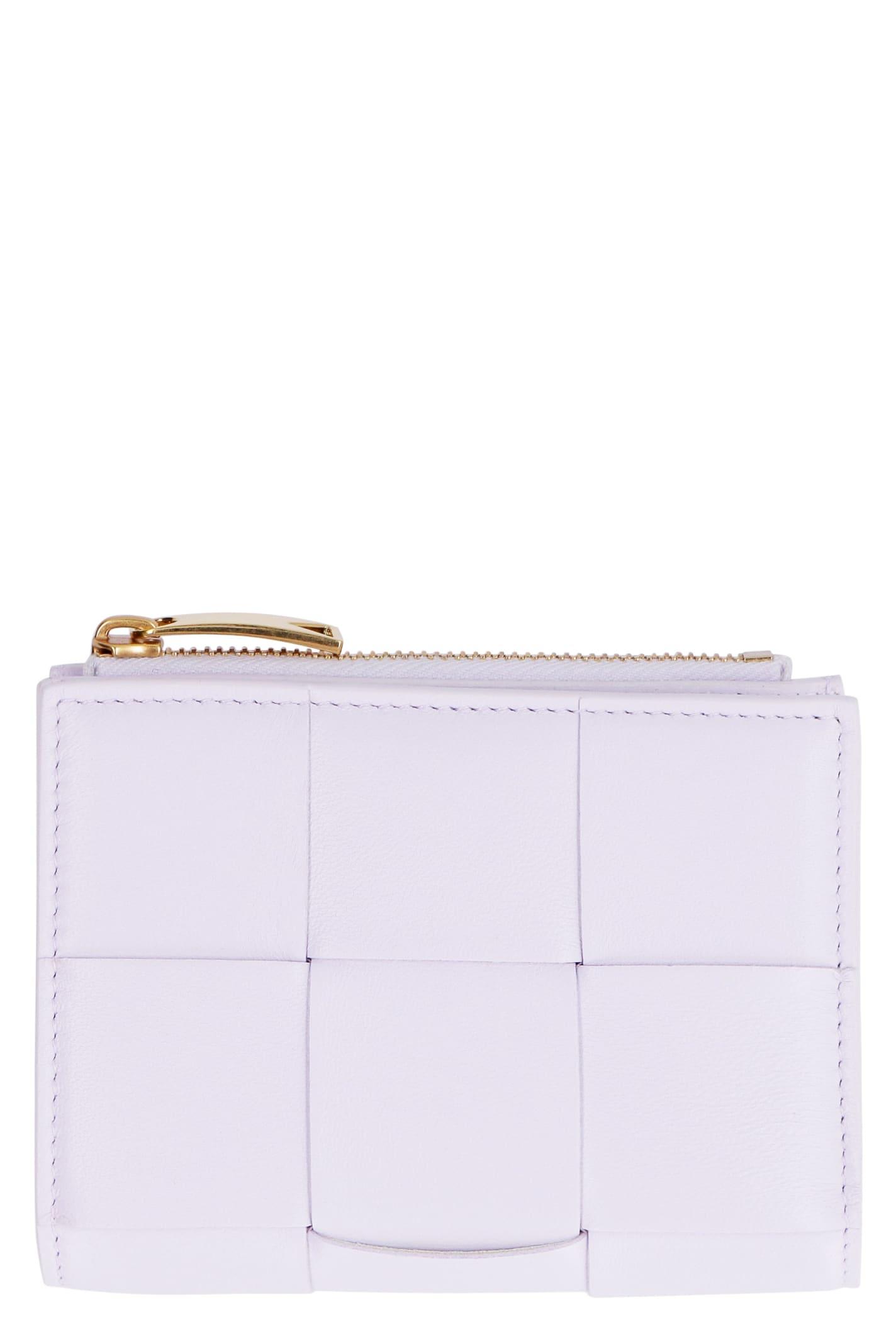 Bottega Veneta Leather Wallet in Lilac (Purple) - Lyst