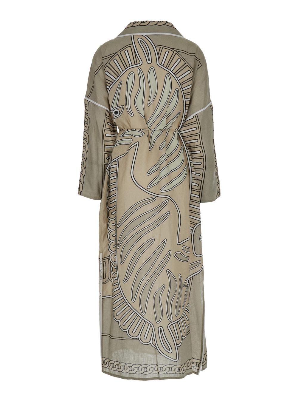 【可愛い柄♪】Tory Burch Grey Kaftan With Contrasting trim Printed Long Caftan: Women's Designer Coverups | Tory Burch