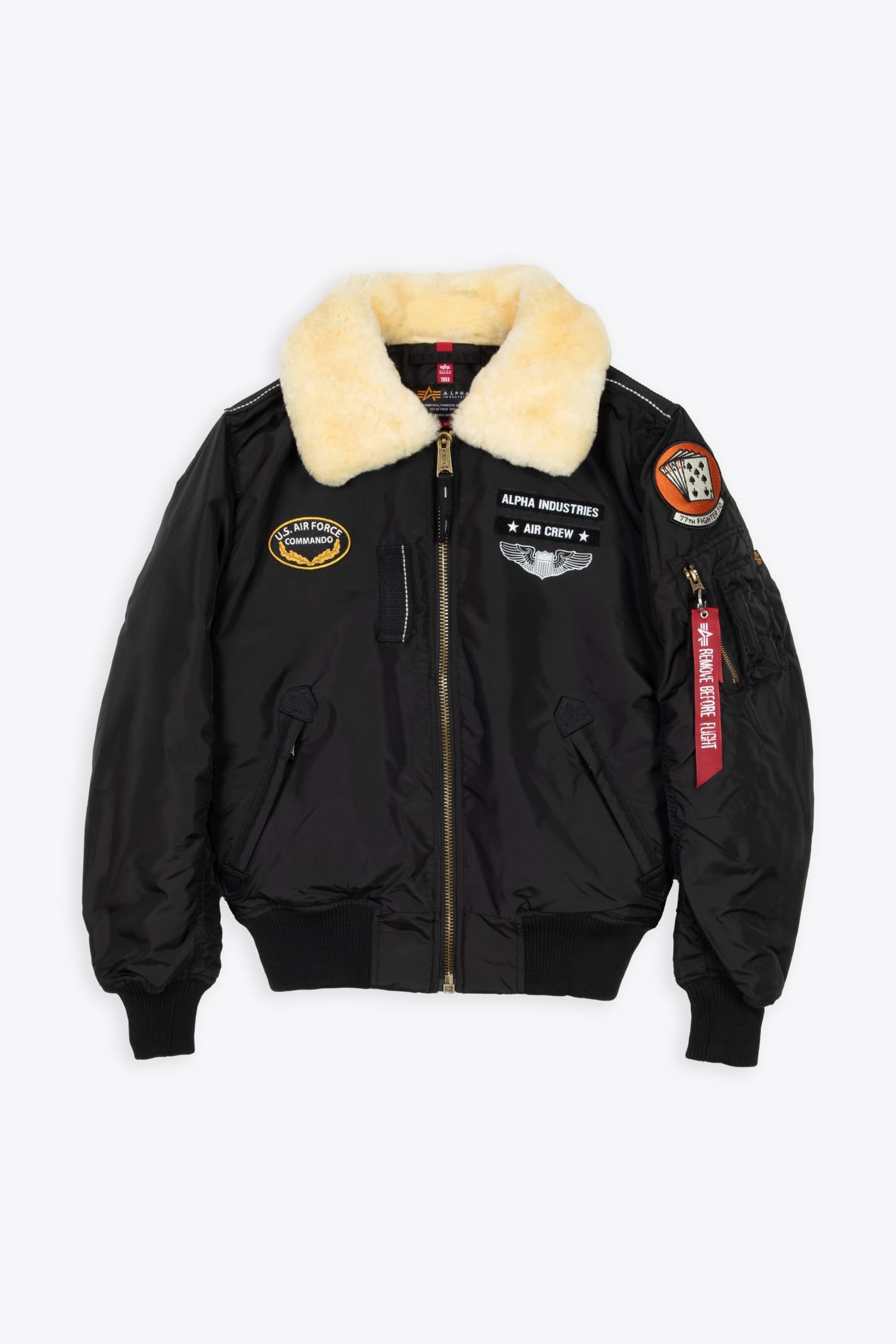 Alpha Industries Injector Iii Air Force Black Nylon Bomber Jacket With Faux  Fur Collar - Injector Iii Air Force for Men | Lyst