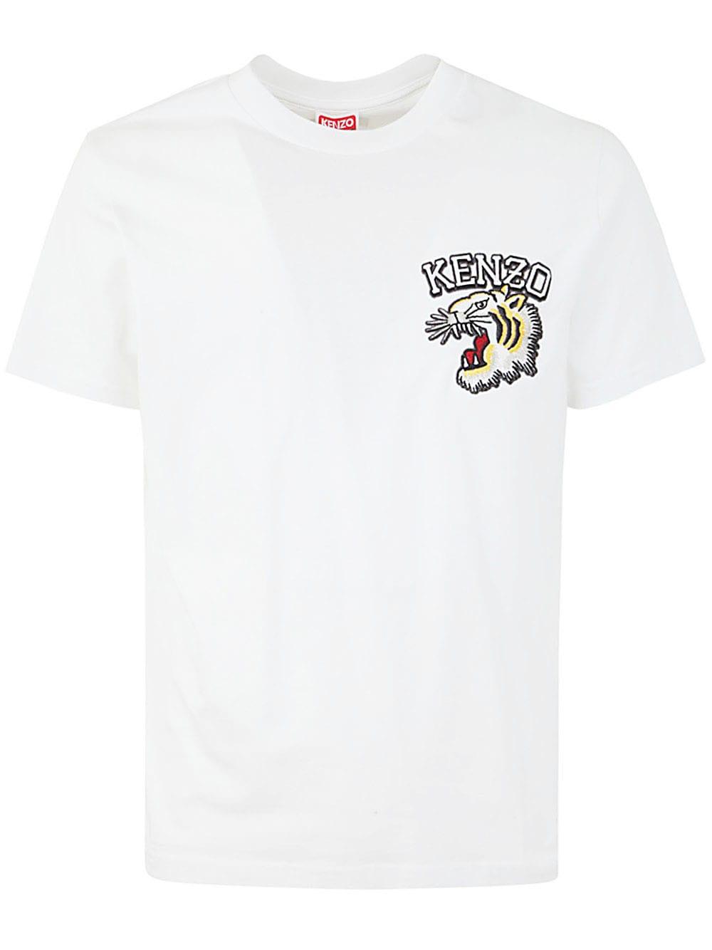 KENZO Tiger Varsity Slim T shirt Clothing in White for Men Lyst