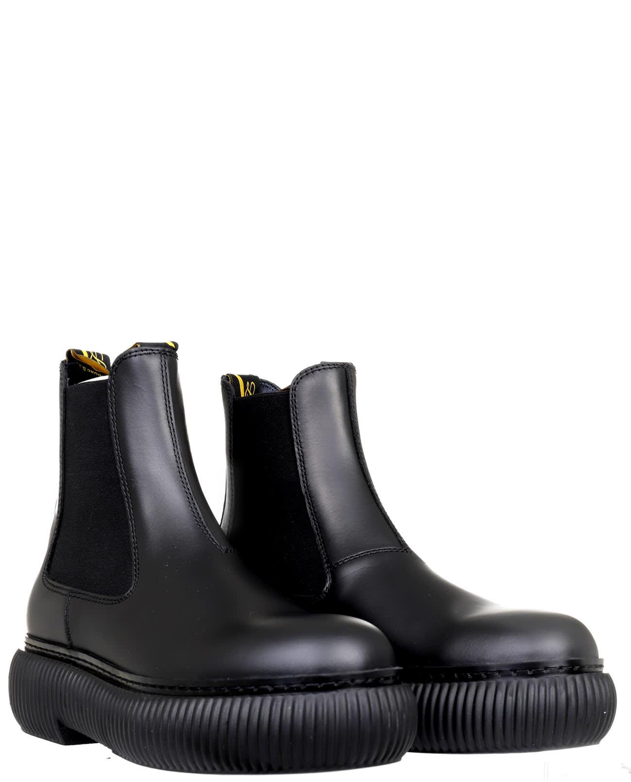 Lanvin Leather Black Arpege Ankle Boots - Lyst