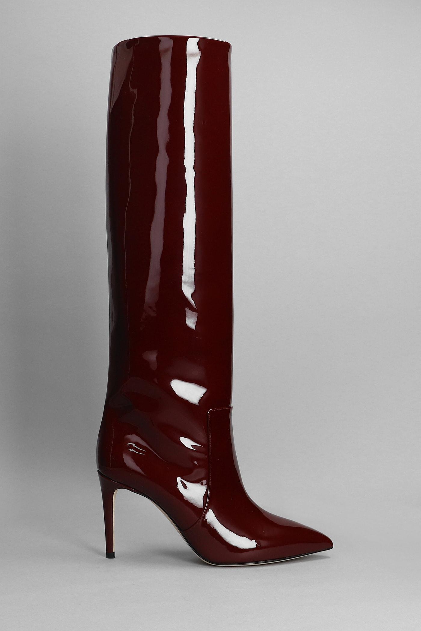 Maroon high heel boots top