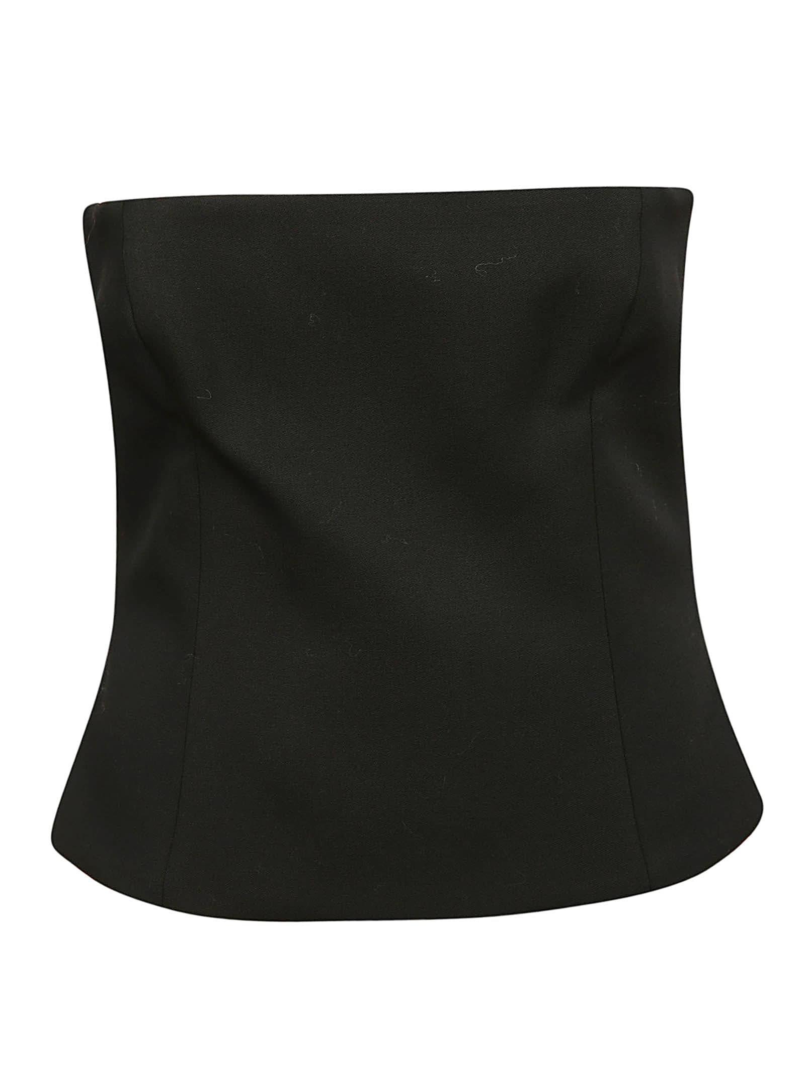 Versace Medusa Bonded Jersey Bustier Crop Top in Black