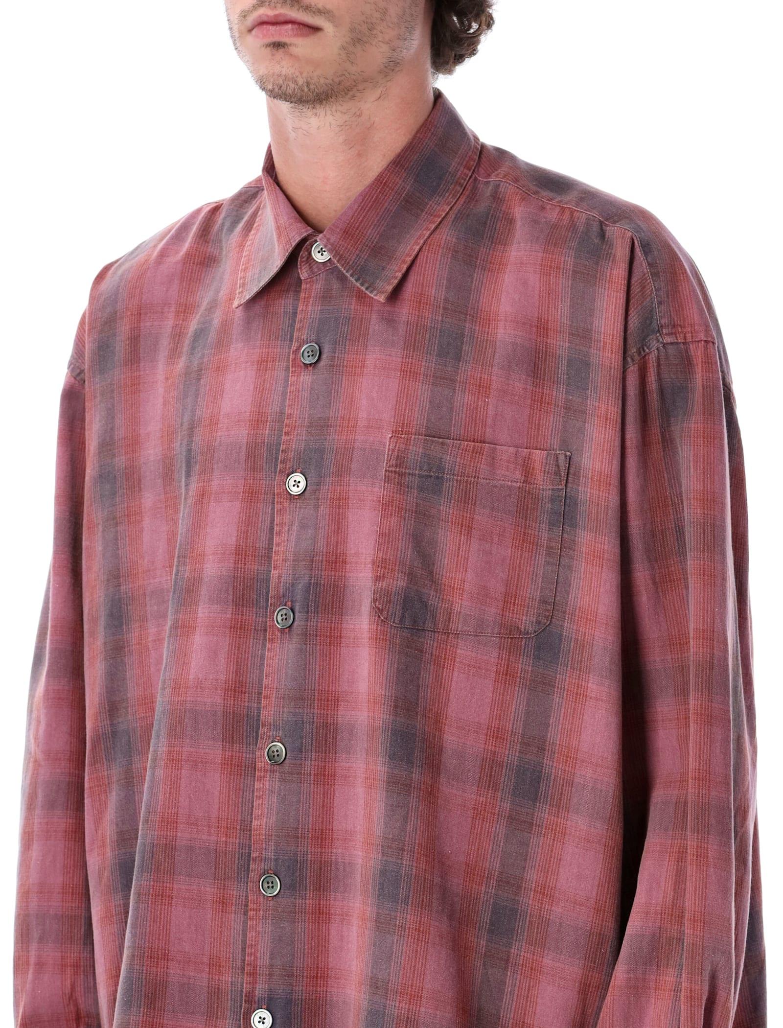 Our Legacy Oversized Idaho Check Flannel Borrowed Shirt in Red for 