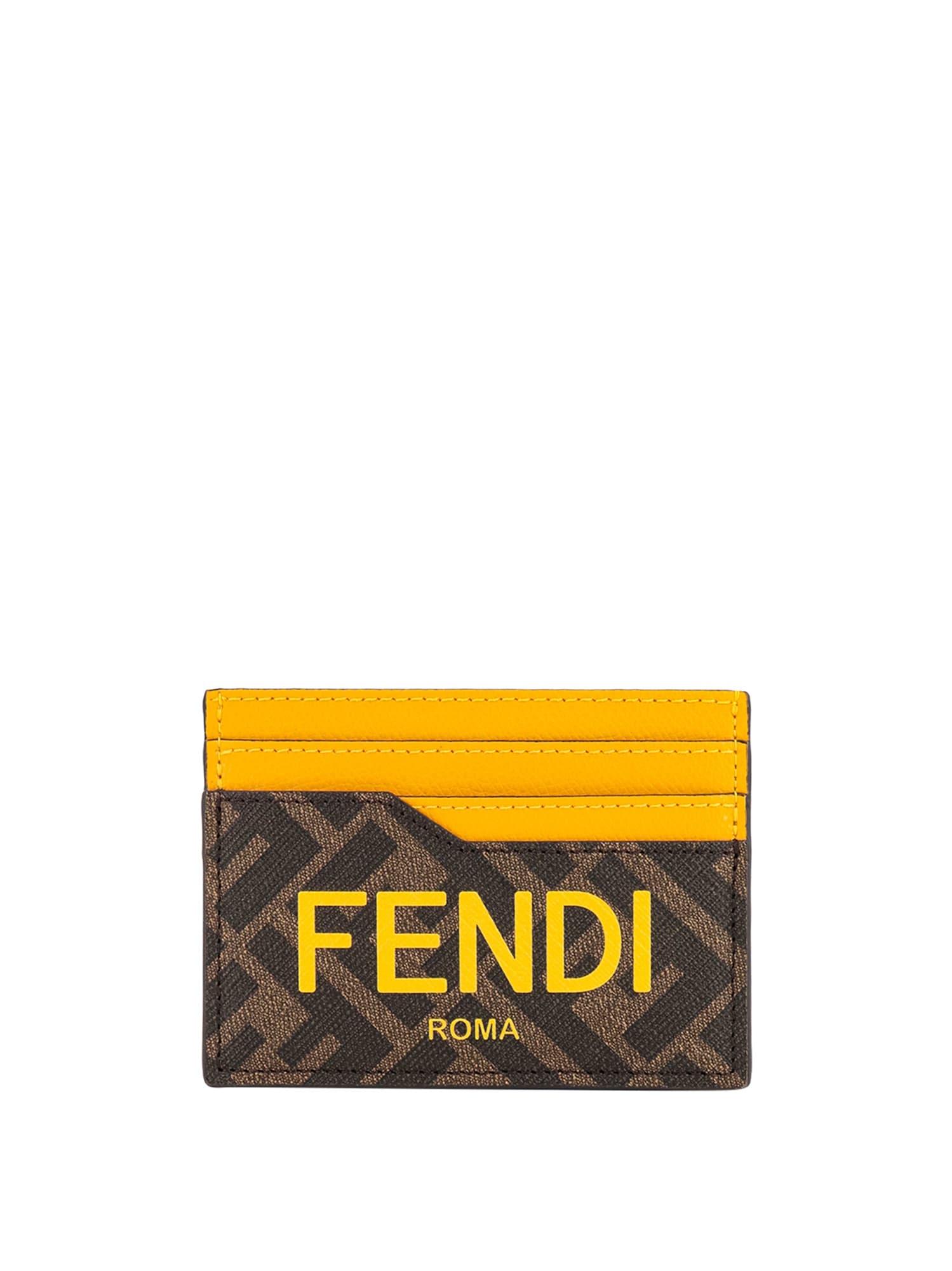 Fendi Card Holder in Yellow for Men | Lyst