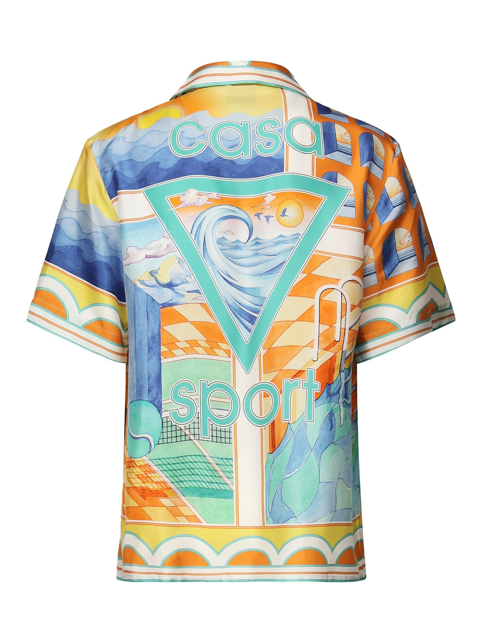 CASABLANCA Surreal Pool Shirt in Gray for Men | Lyst