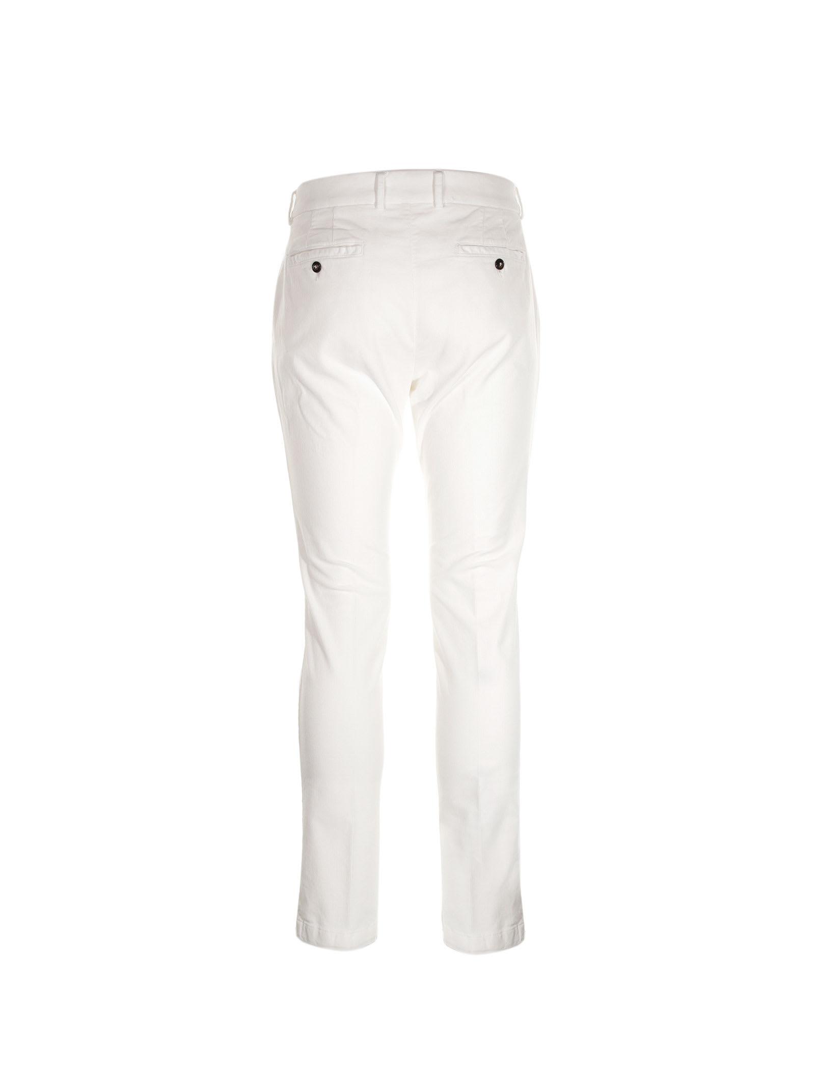 Cruna Brera Slim Fit Trousers in White for Men | Lyst