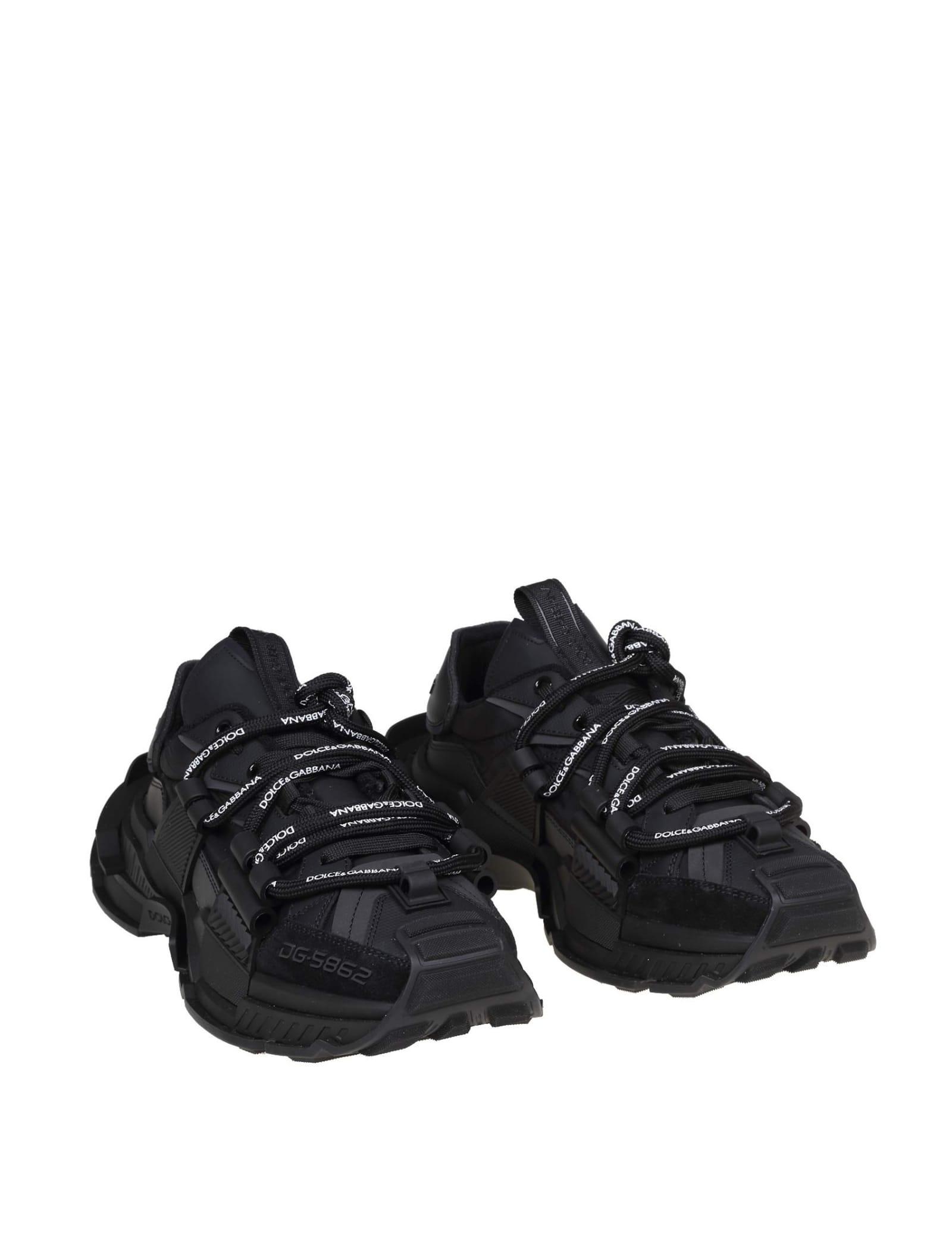 Dolce & Gabbana Space Sneakers In Black Leather And Technical Fabric for  Men | Lyst