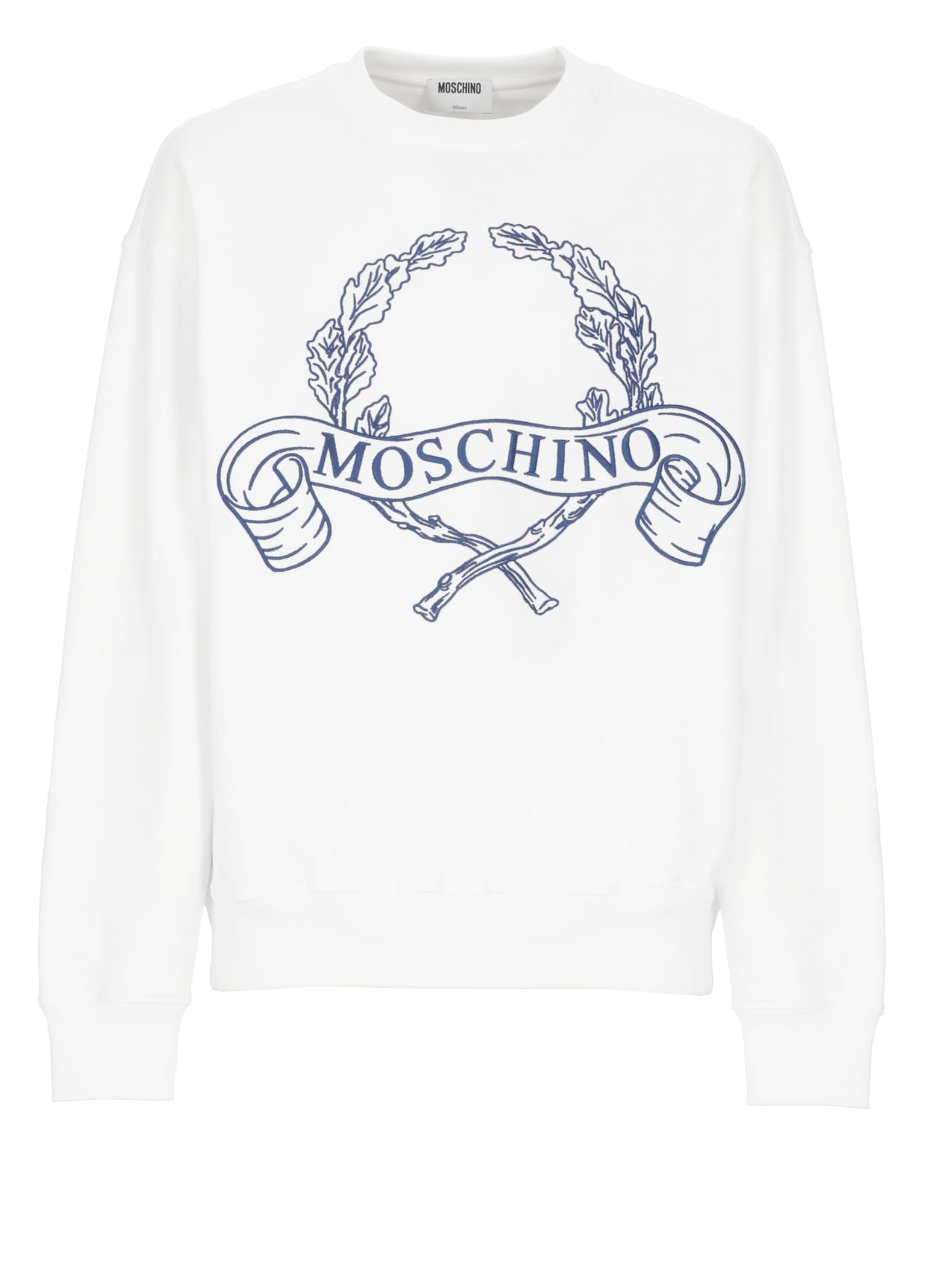 【送料&関税込】Moschino Sweatshirt With Logo Print Moschino Baby Baby Ls Sweatshirt With Two Bears Blue 24FW