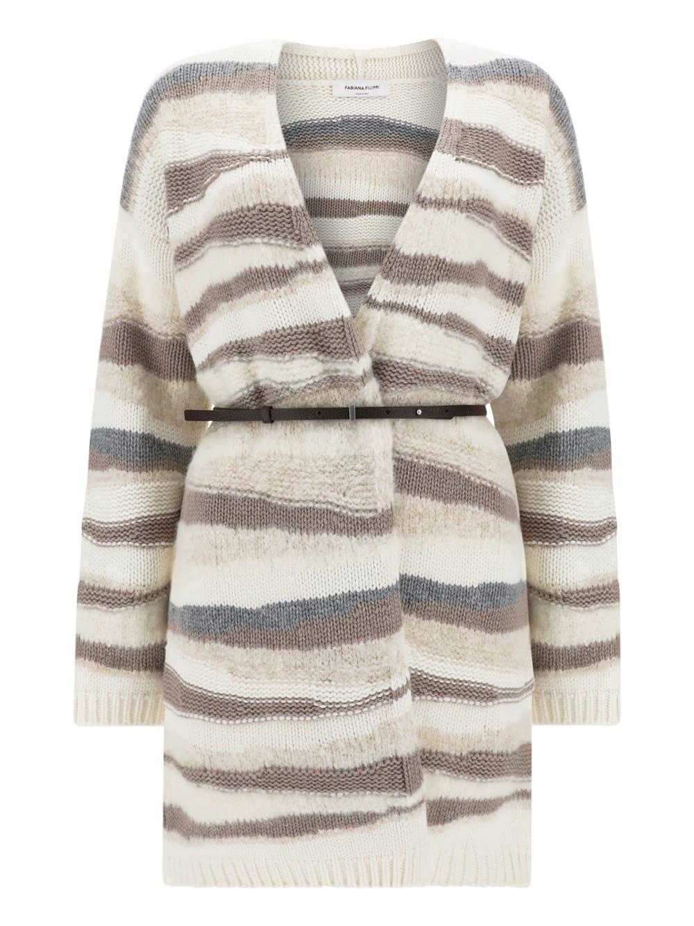Fabiana Filippi metallic-threading wool cardigan - Green