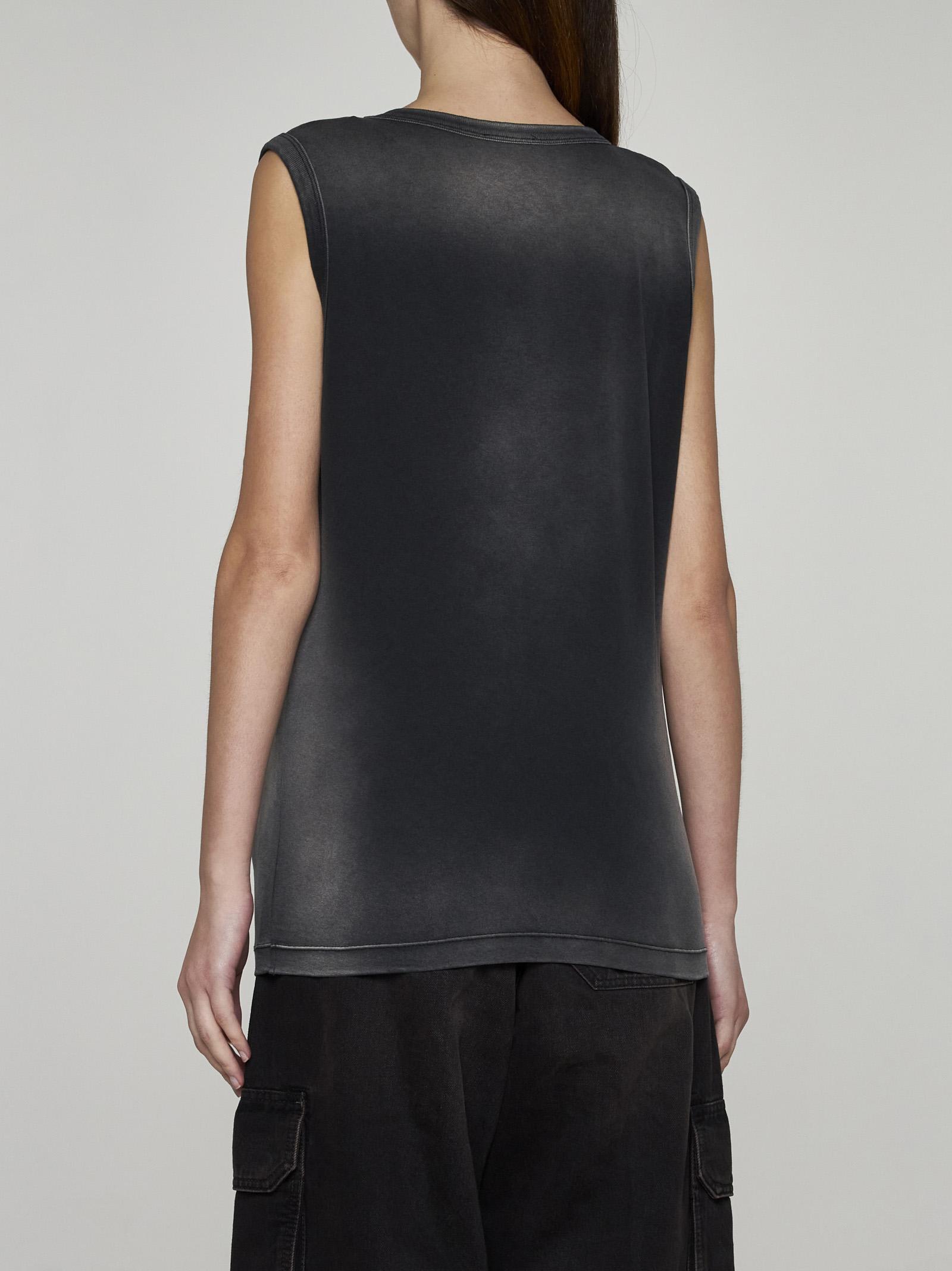 DIESEL T-Brico Faded Tank Top With Puffy Oval D in Black for DIESEL T-Brico Faded Tank Top With Puffy Oval D in Black for