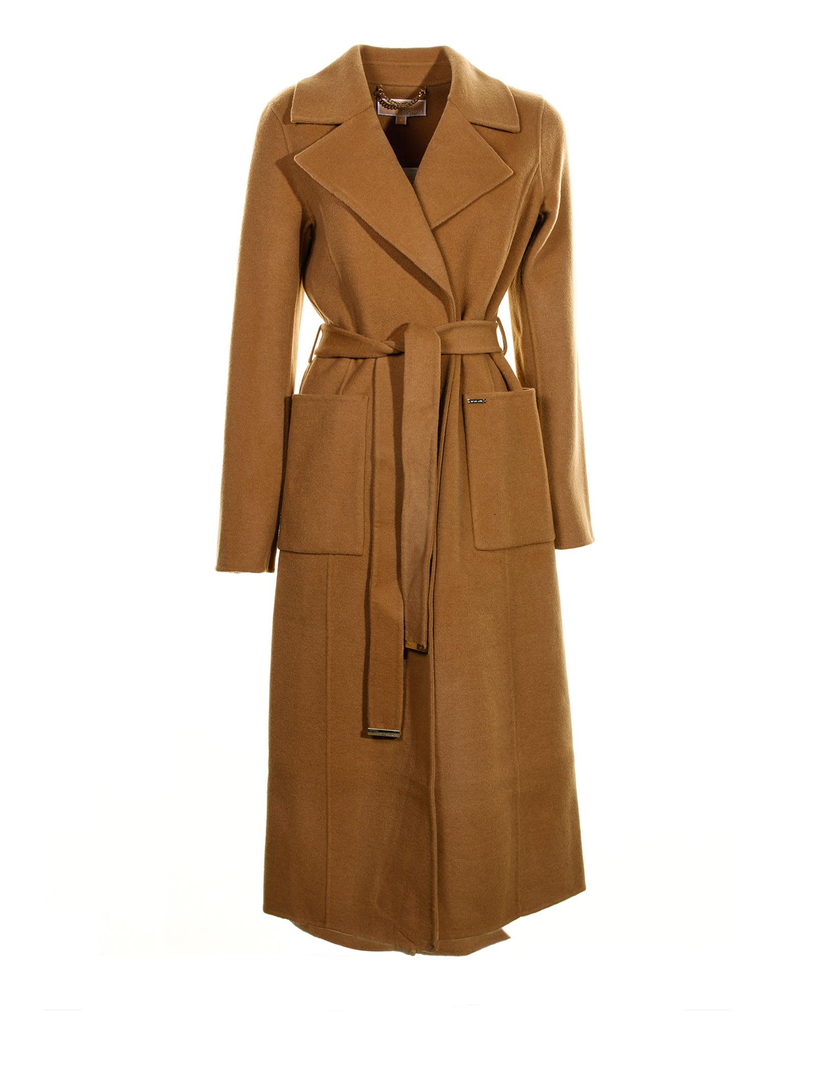 MICHAEL Michael Kors Double Breasted Trench Coat in Brown