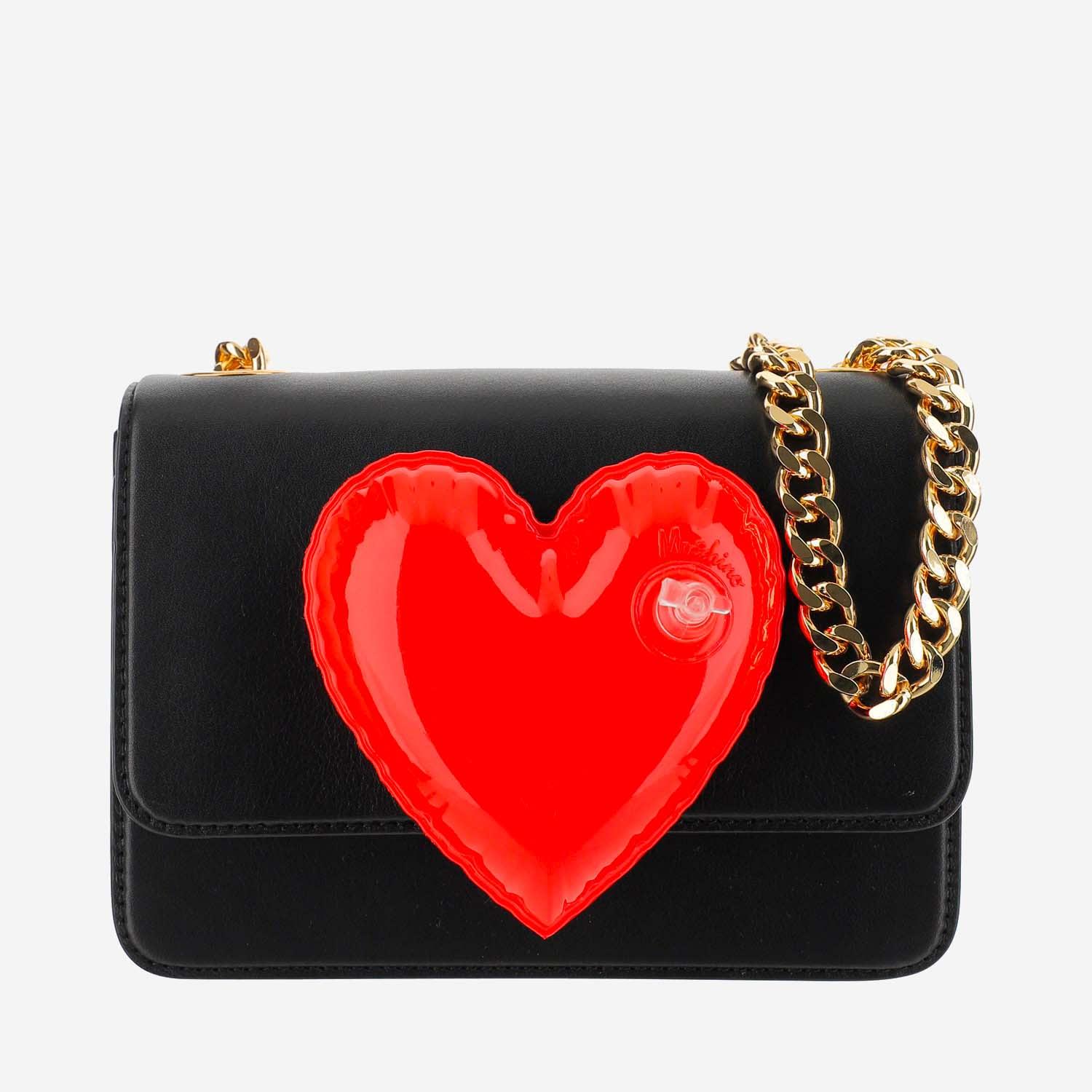 Inflatable Heart Calfskin Shoulder Bag