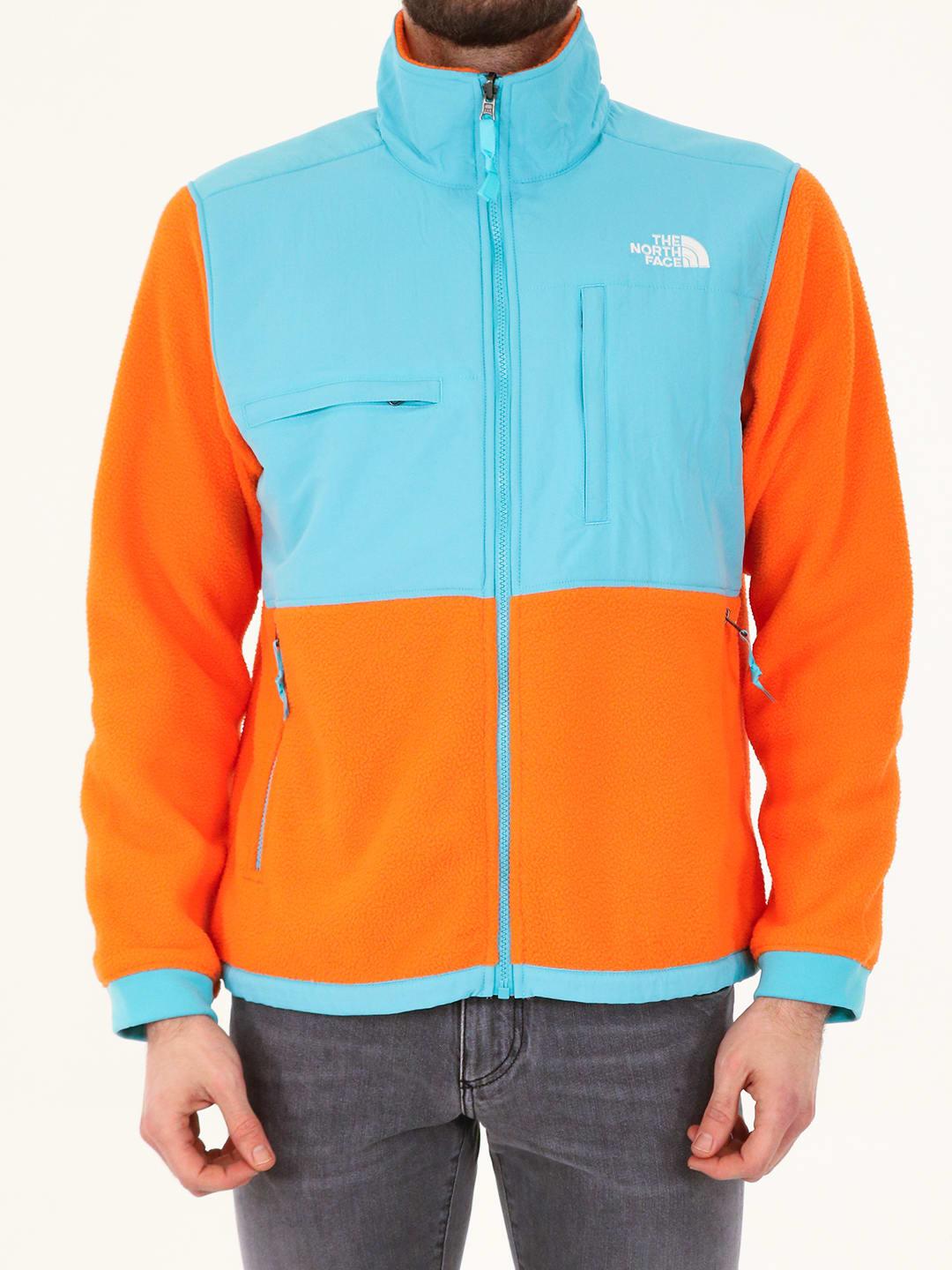 The North Face Denali 2 Orange And Light Blue Jacket for Men | Lyst