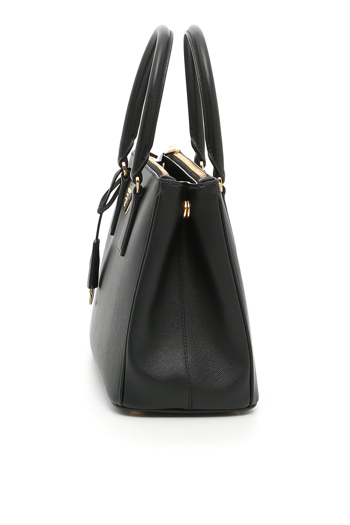 Galleria Medium Leather Bag in Black - Prada