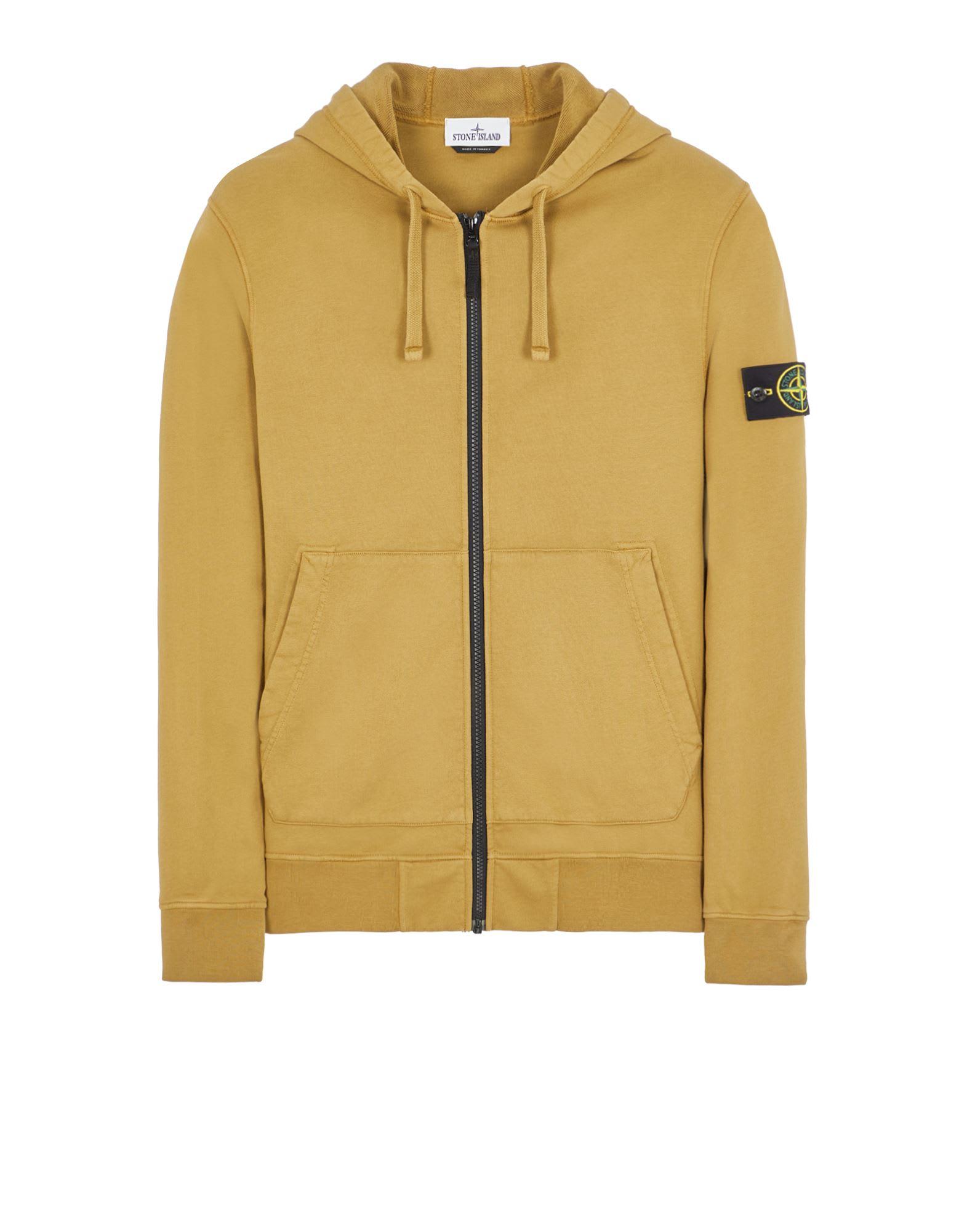 Stone island hoodie yellow sale