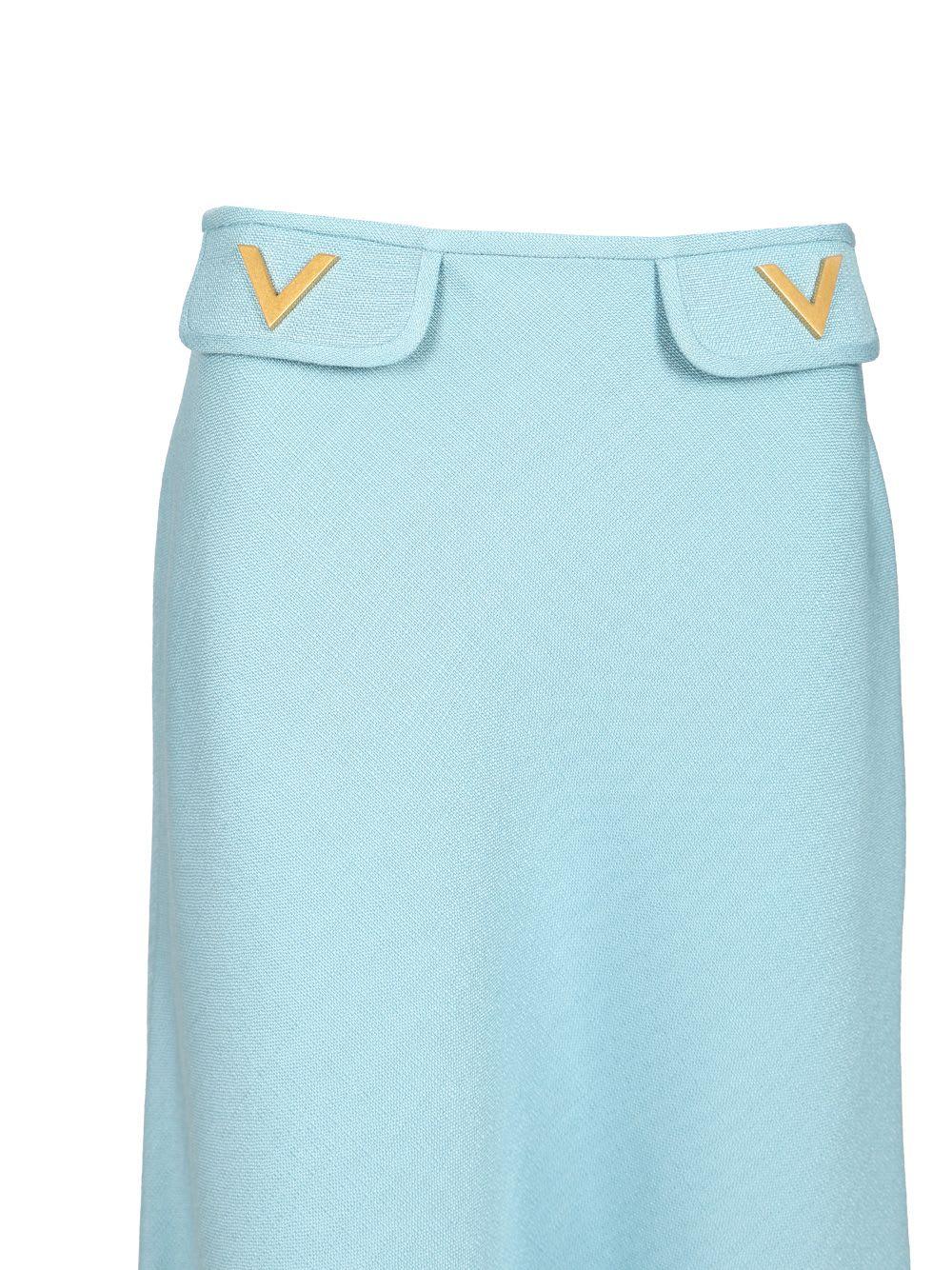 スカート Valentino Blue/ivory silk skirt RUNWAY VALENTINO Vintage S/S 2000 Purple Silk/Cashmere Lace
