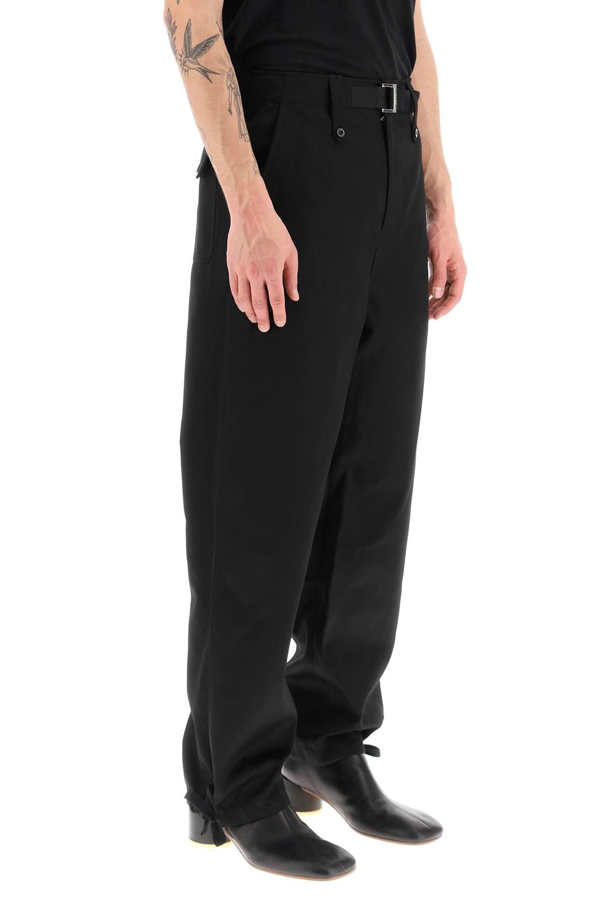 Sacai Cotton Twill Chino Pants in Black for Men | Lyst UK