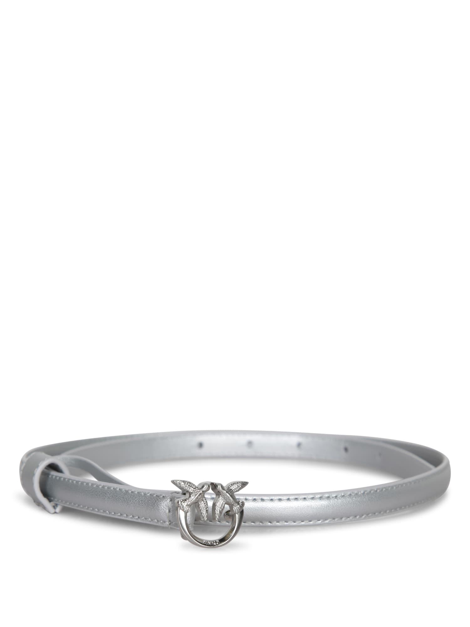 ベルト PINKO Woman Belt White 104592A2BY Z14Q PINKO Women's White Belt with Love Birds Diamond Cut Buckle