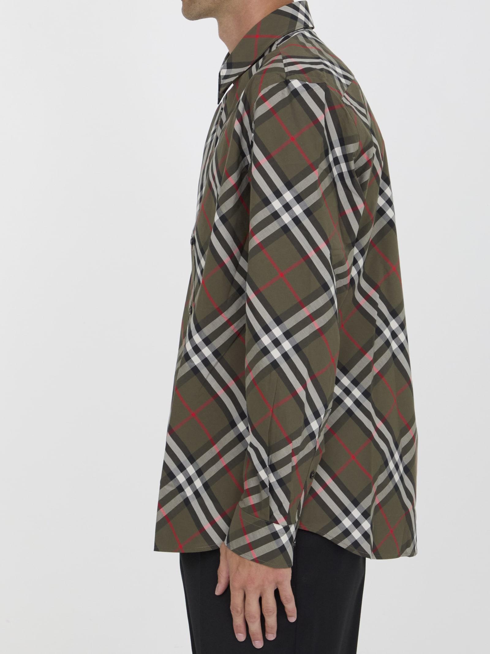 Burberry grey check shirt hotsell
