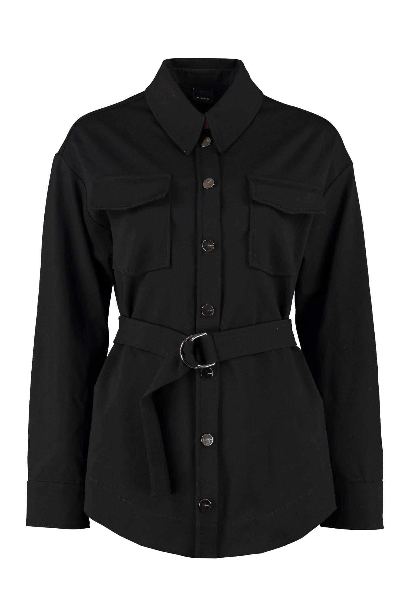 Pinko Synthetic Stretch Viscose Shirt Jacket in Black - Save 20% - Lyst