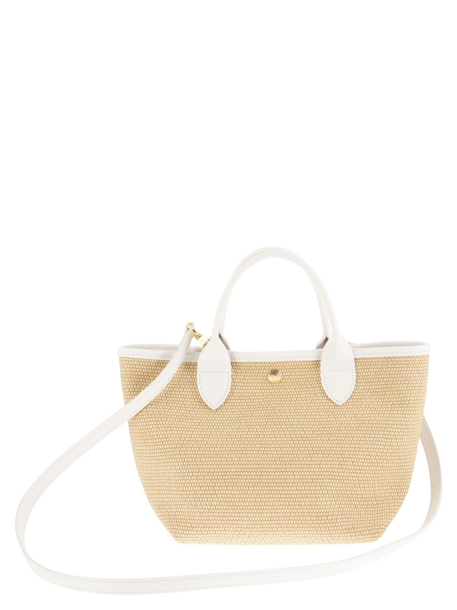 Longchamp Women's Woven Canvas Basket Bag - White