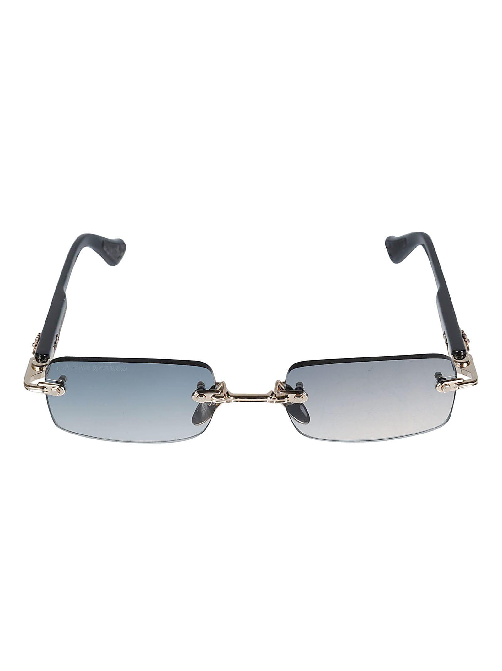 Chrome Hearts Rectangle Rimless Sunglasses in Blue | Lyst