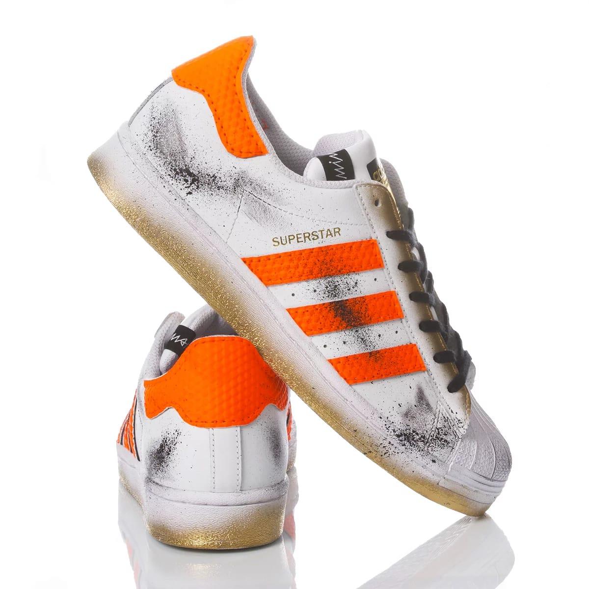 MIMANERA Adidas Superstar Orange Boost Customized in Blue for Men | Lyst