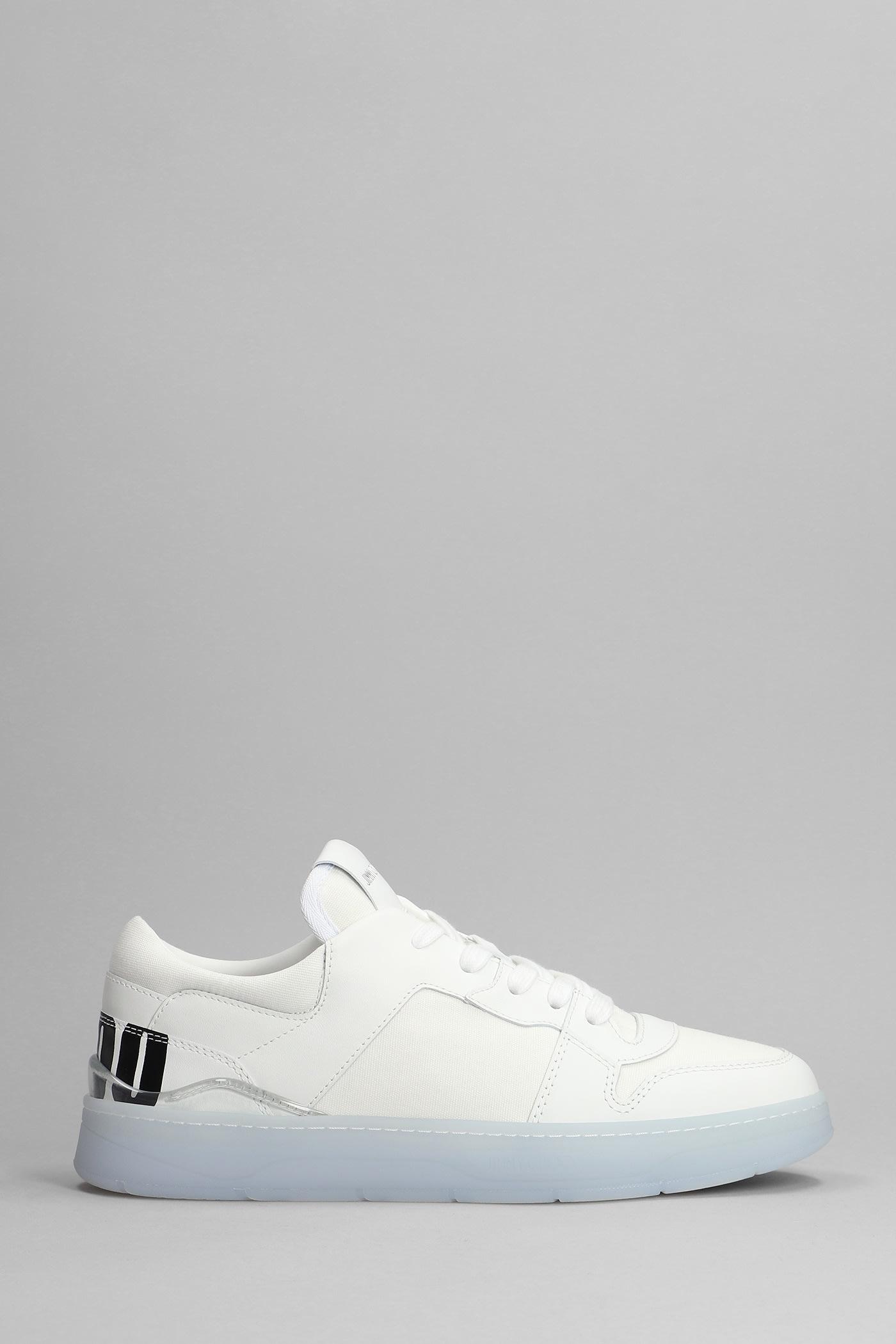 Jimmy Choo Florent Sneakers In White Cotton for Men | Lyst