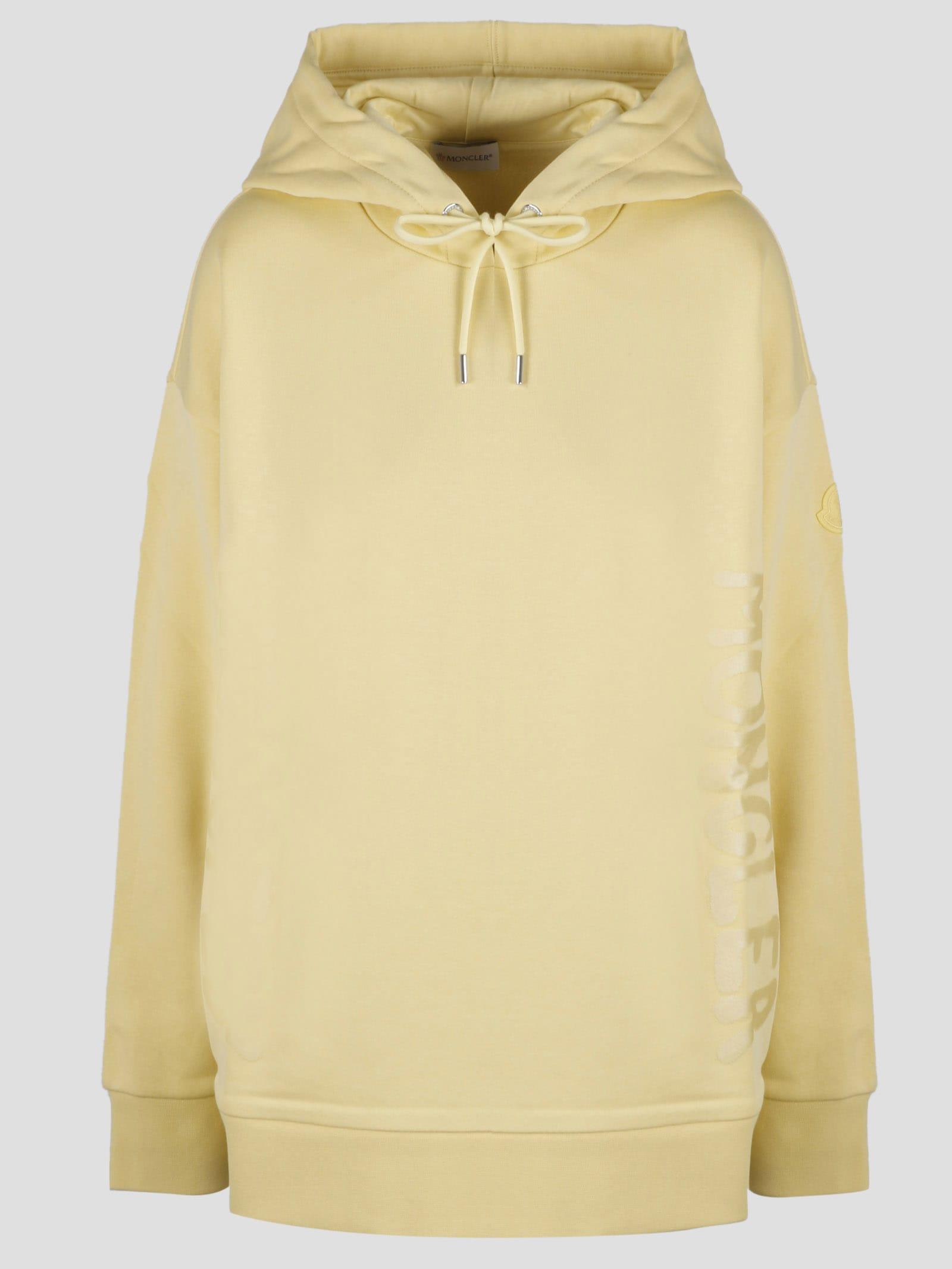 Moncler Logo Hoodie in Yellow | Lyst