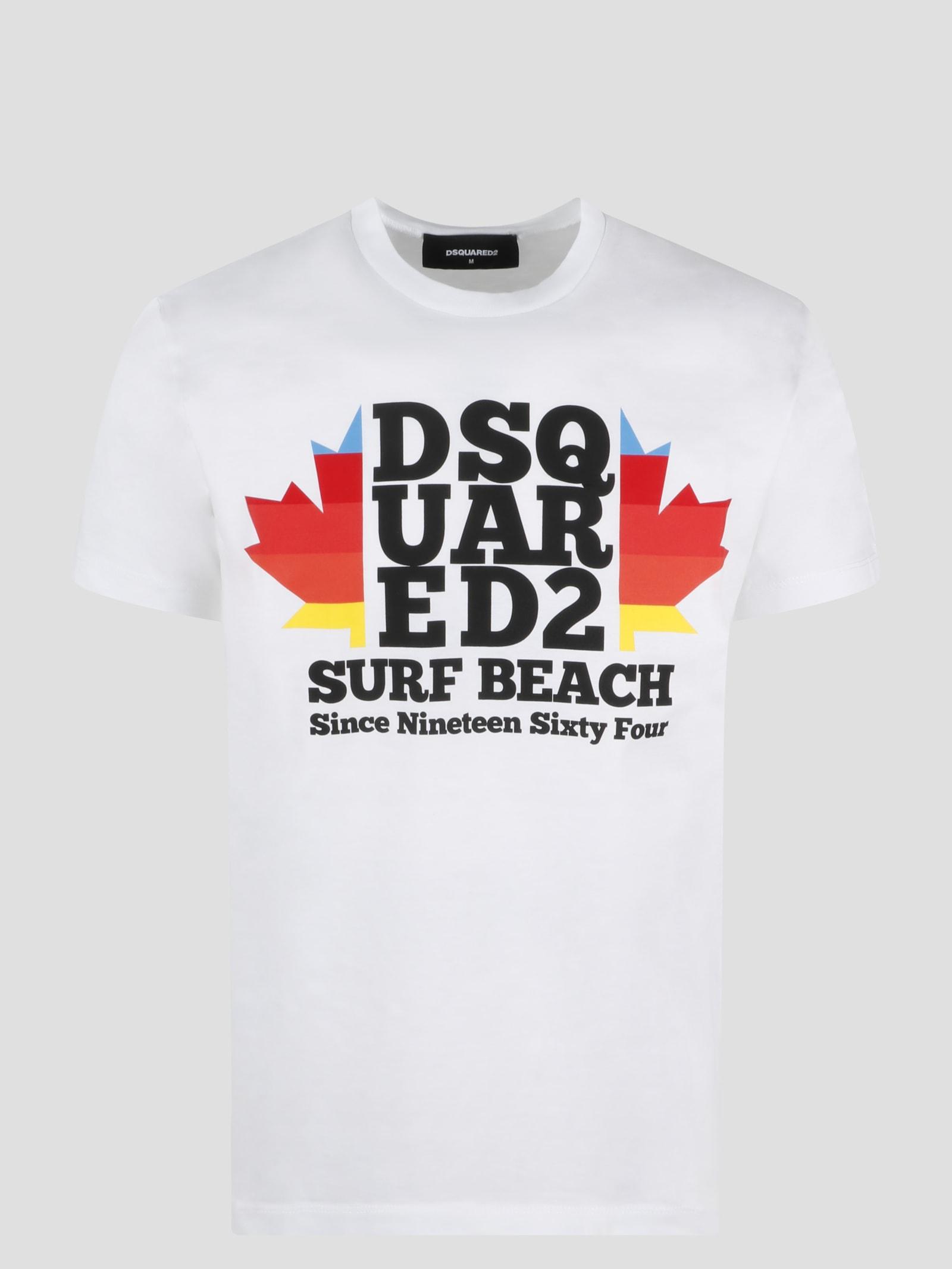 onbekend Optimaal reservering DSquared² D2 Surf Beach T-shirt in White for Men | Lyst