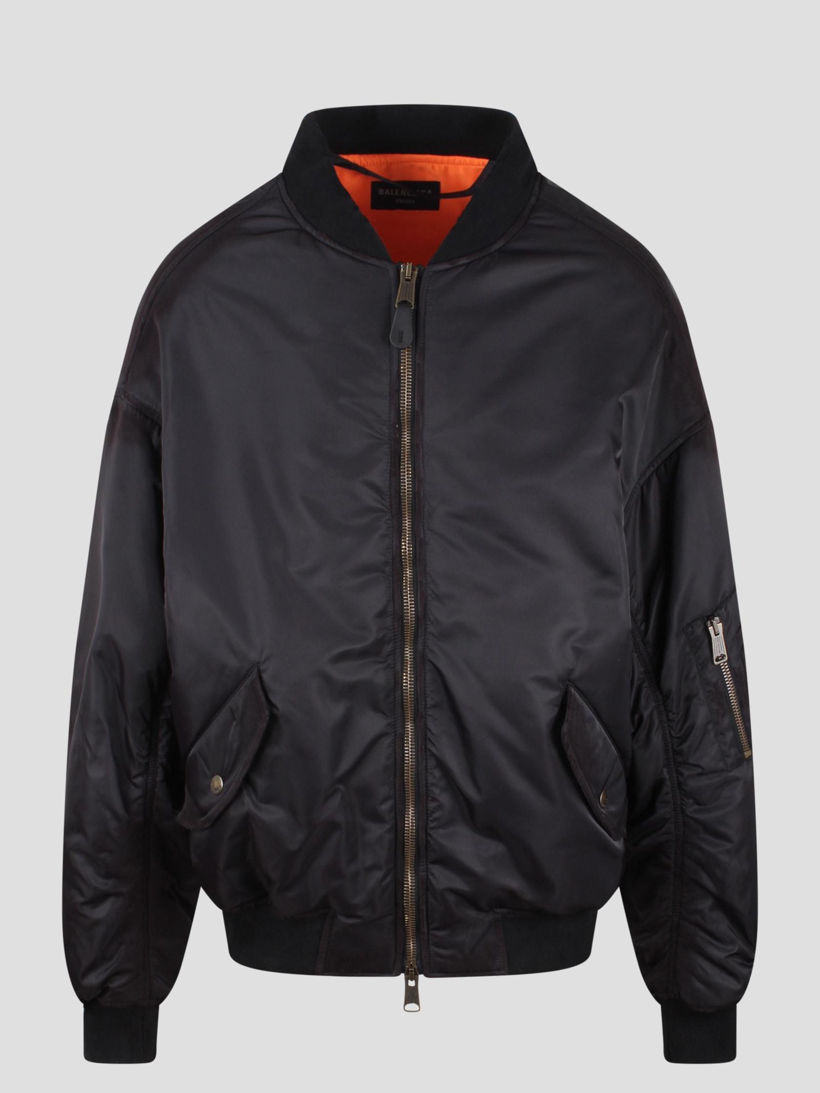 Balenciaga Off Shoulder Bomber in Black | Lyst UK