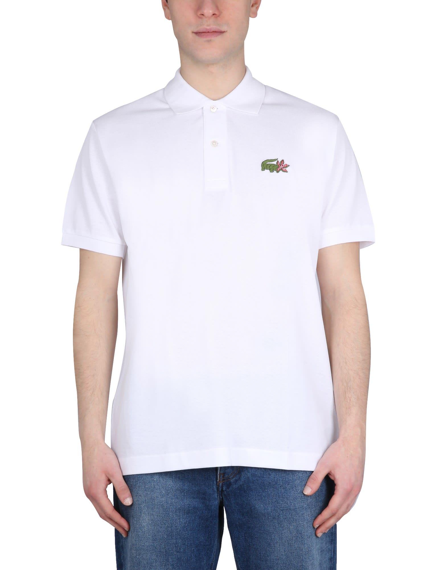 White lacoste top t shirt mens