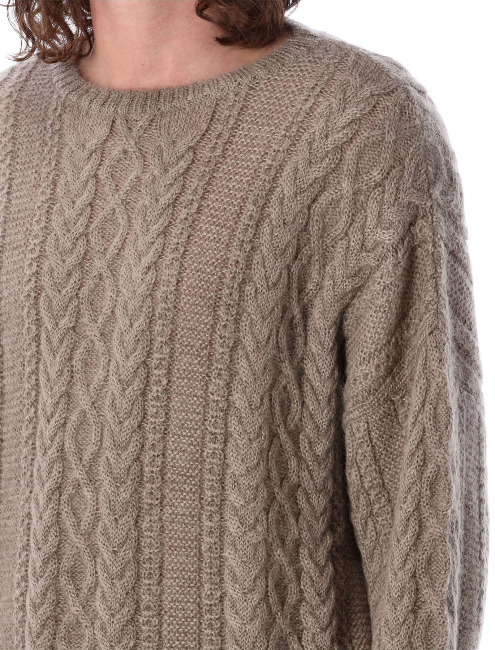 Mens grey outlet cable knit sweater