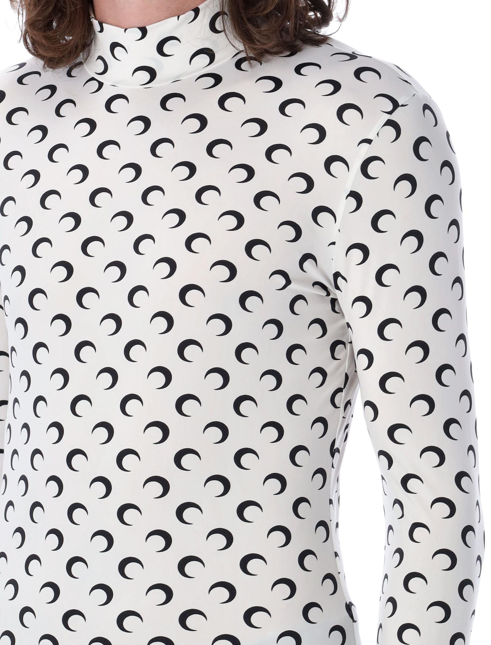Marine Serre White Second Skin Turtleneck