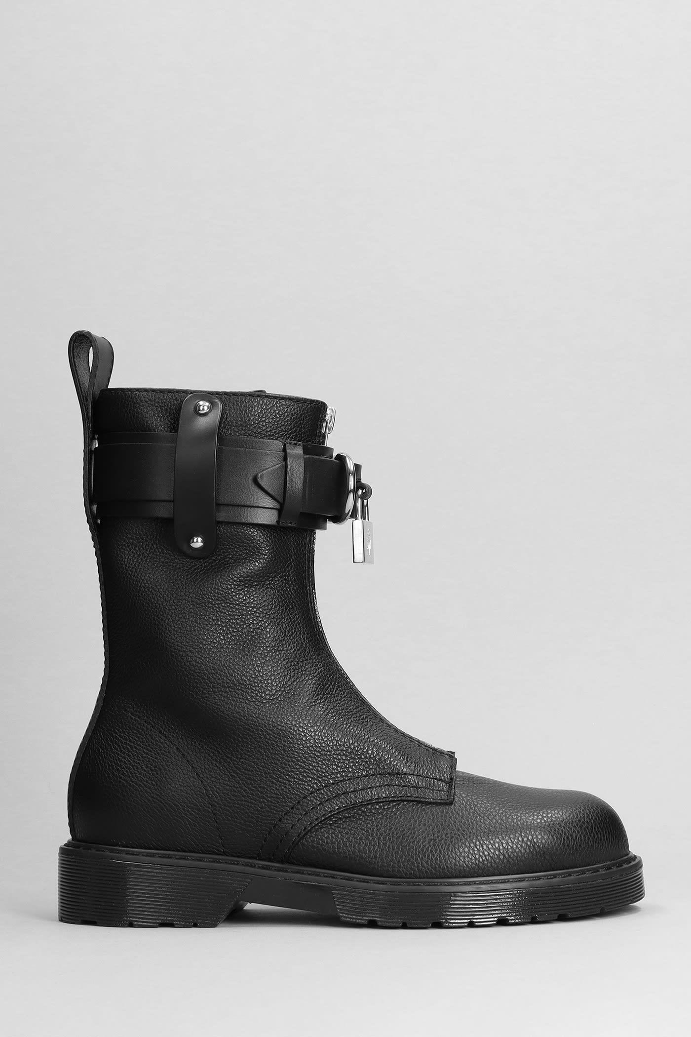 JW Anderson Combat Boots In Black Leather | Lyst