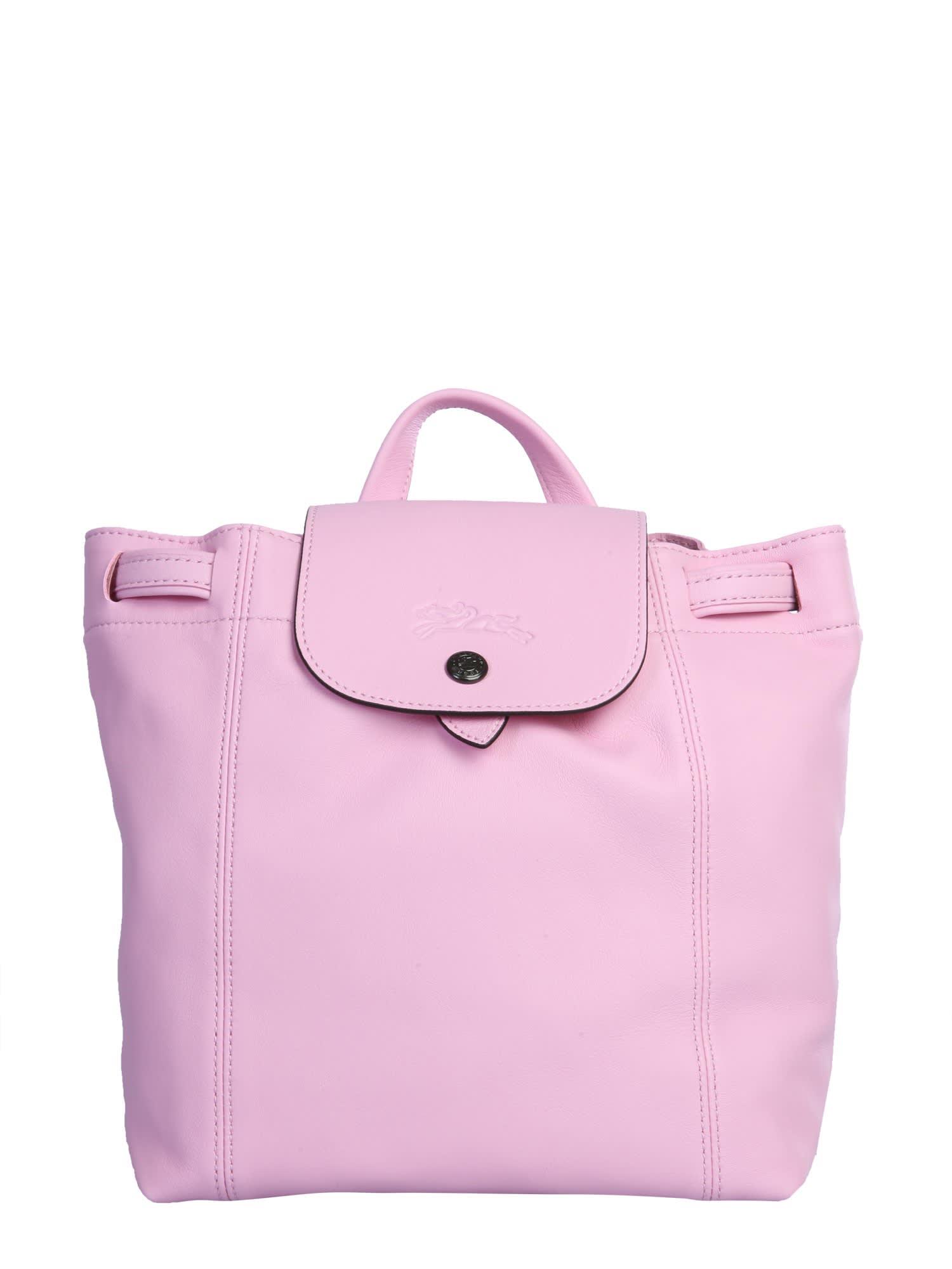 Longchamp Le Pliage Cuir Backpack in Pink | Lyst