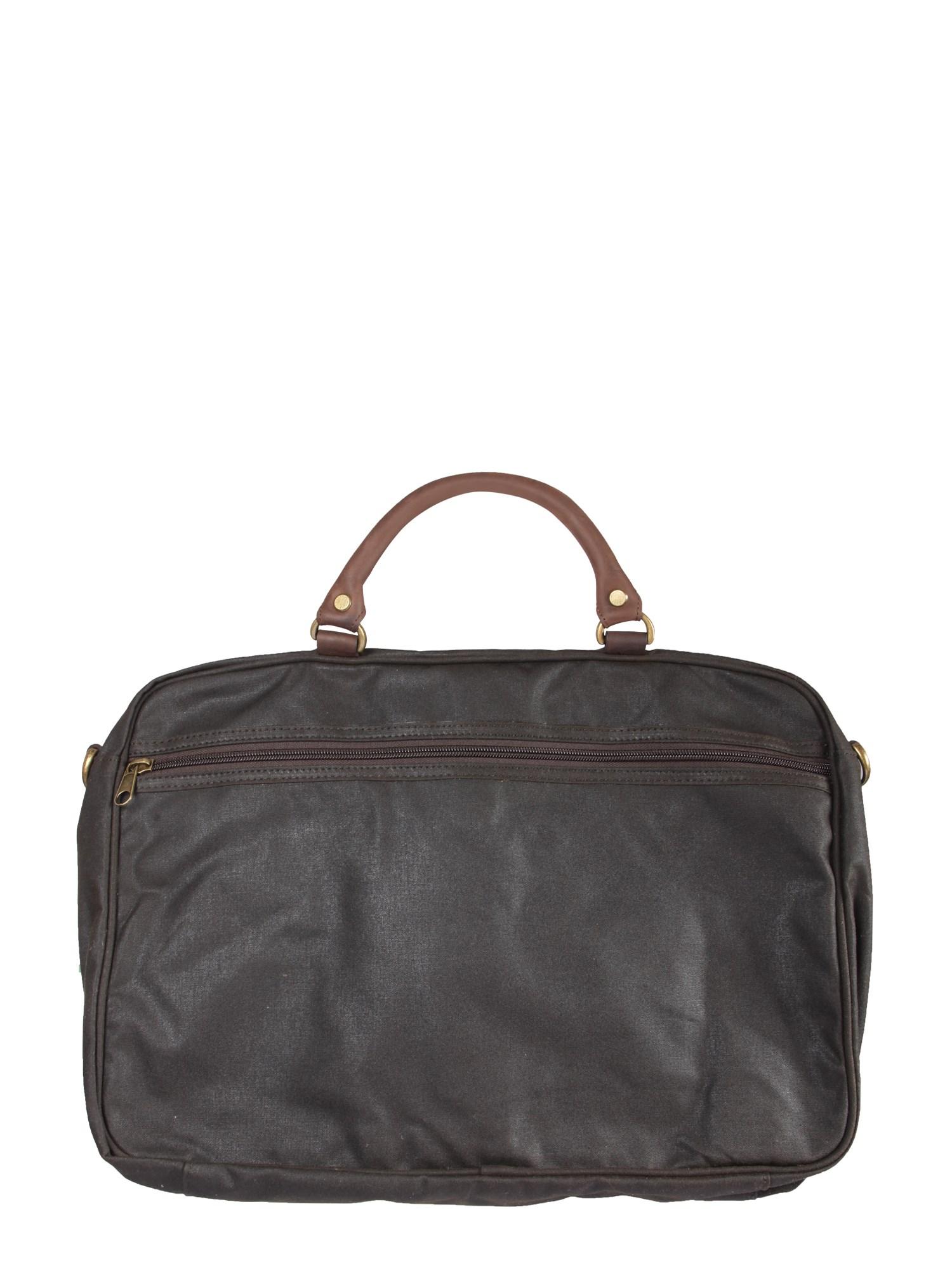 Barbour Waxed Cotton And Leather Briefcase in Brown for Men Lyst