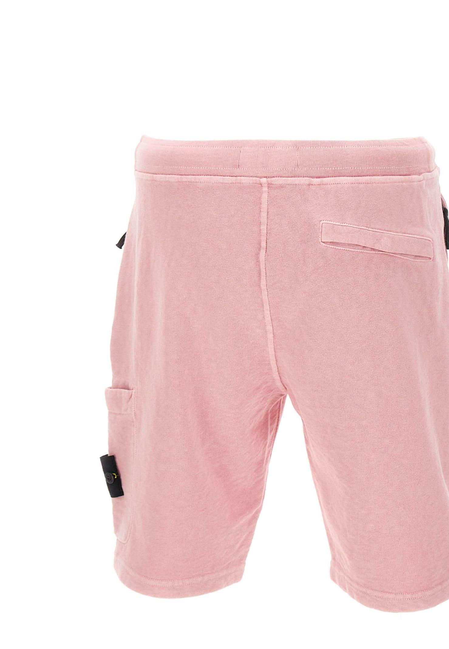 Stone Island Cotton Shorts in Pink for Men | Lyst