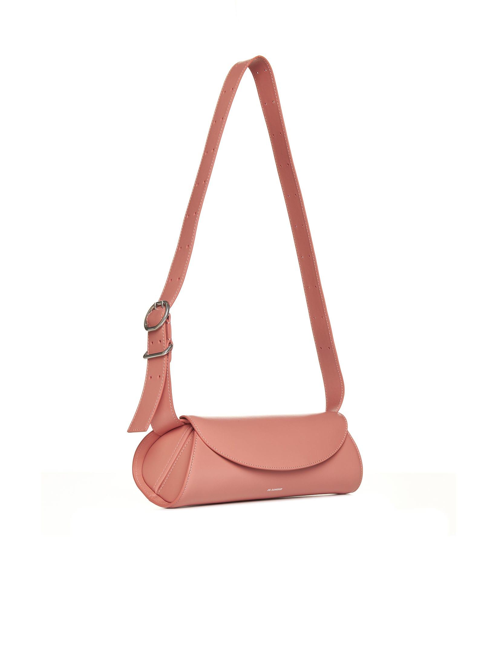 Jil Sander Cannolo Small Leather Bag in Pink | Lyst