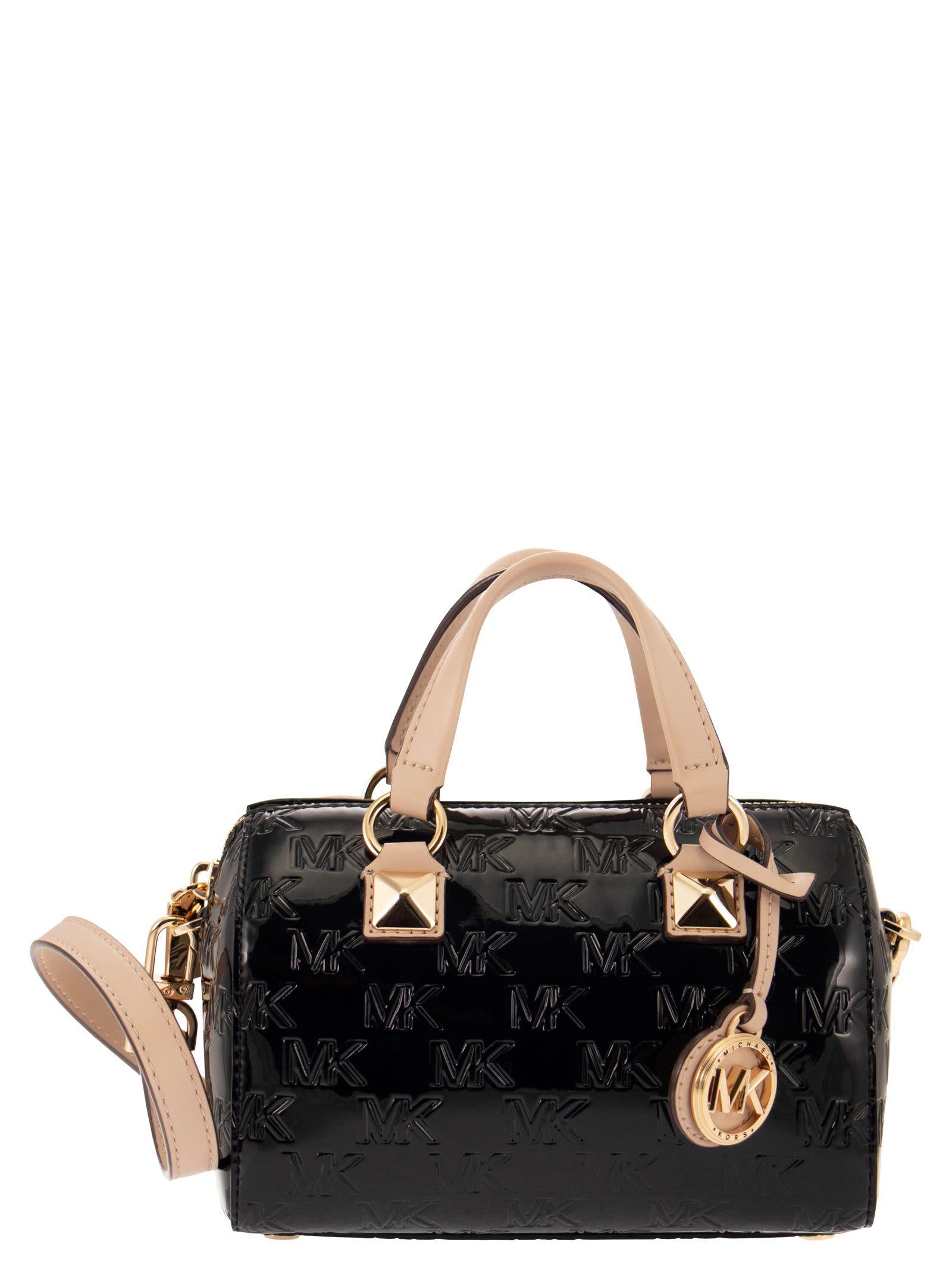 MICHAEL Michael Kors Grayson - Leather Handbag With Logo in Black