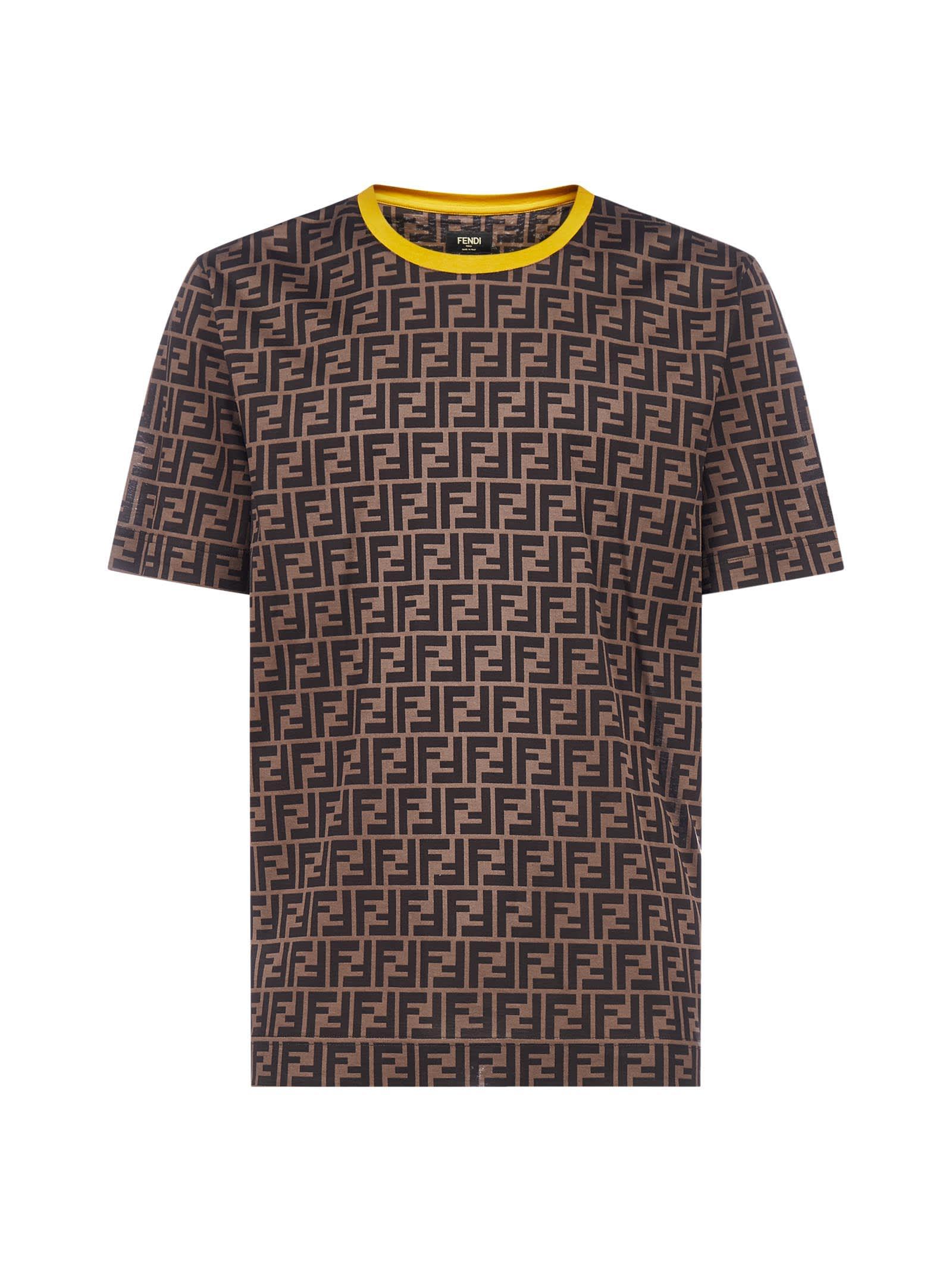Fendi t shirt brown cheap