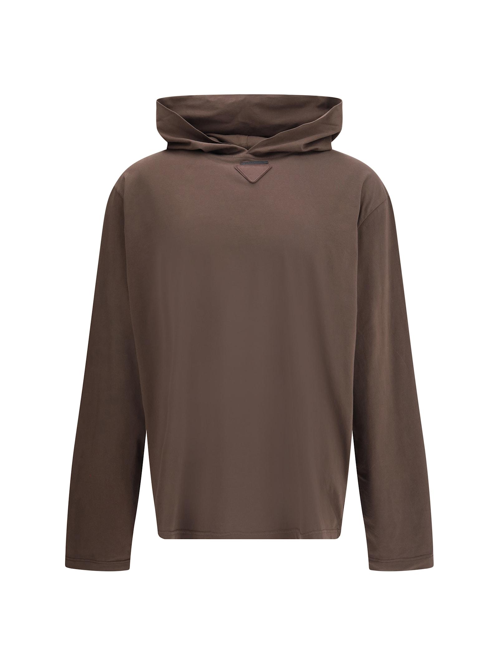 【送料&関税込】Prada Hoodie Black Technical Cotton Hoodie | PRADA