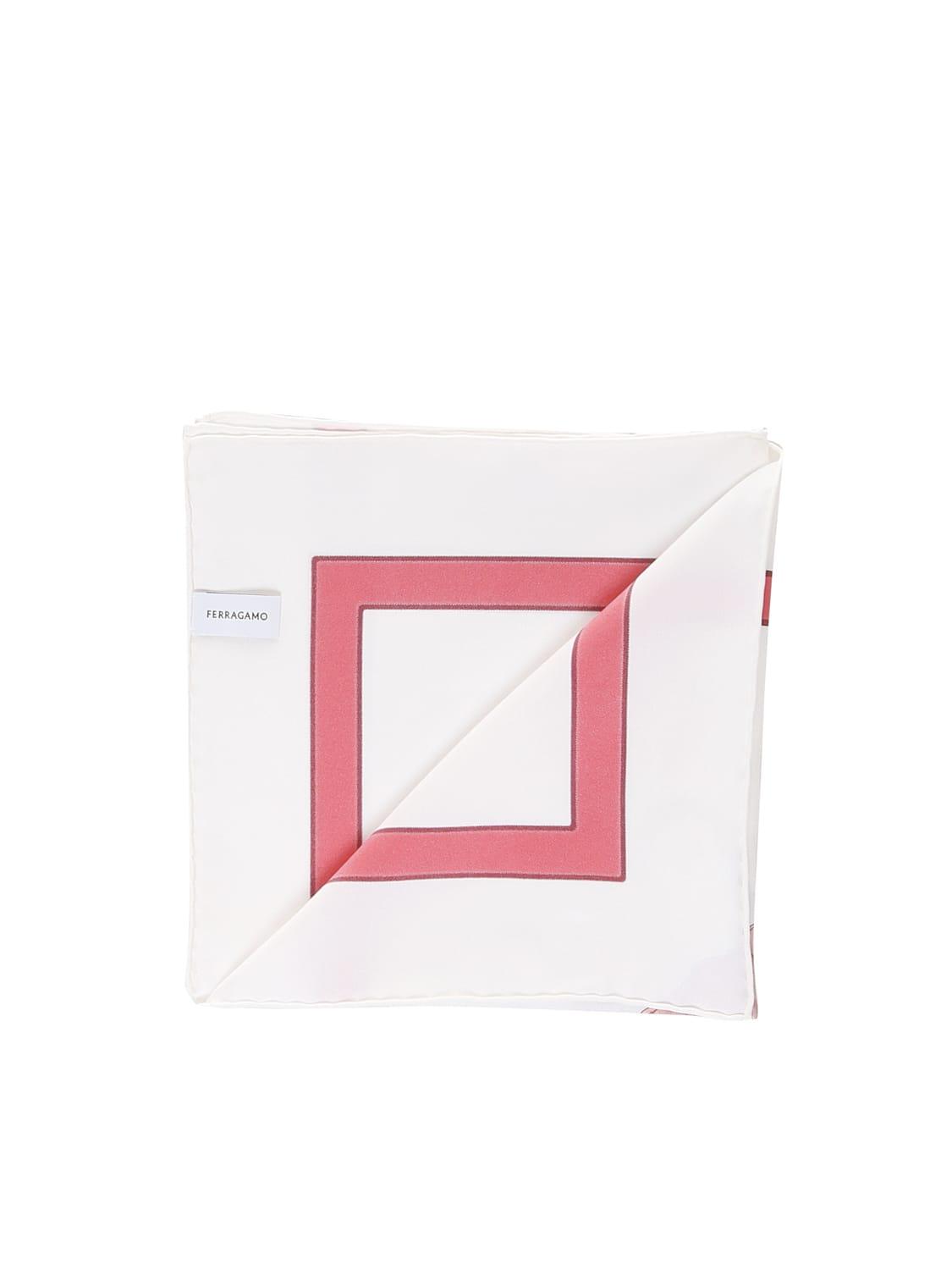Ferragamo logo-patch fringed scarf - Pink