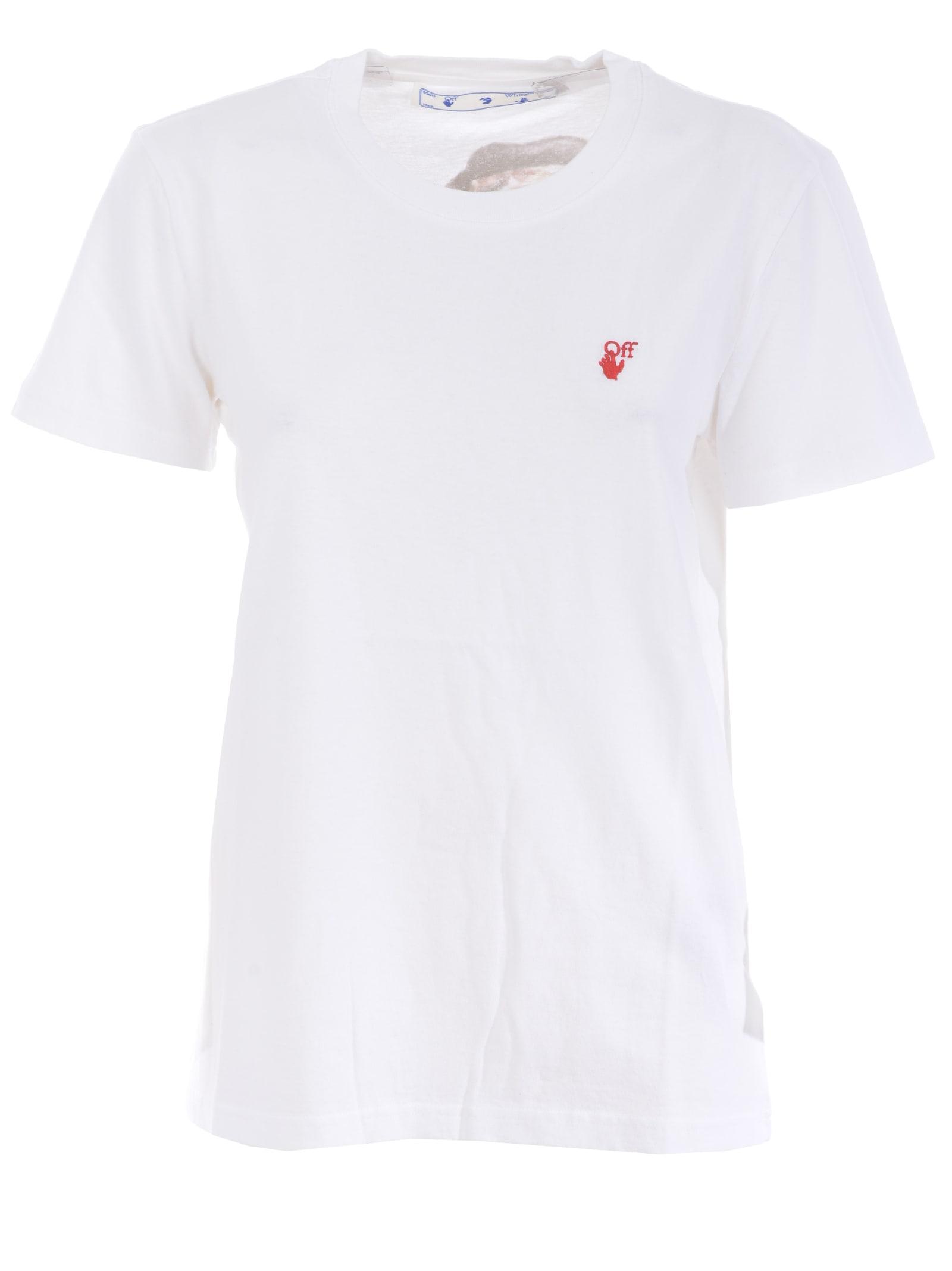 Fortolke Byttehandel Diligence Off-White c/o Virgil Abloh Off White Red Hand Casual Cotton T-shirt - Women  | Lyst