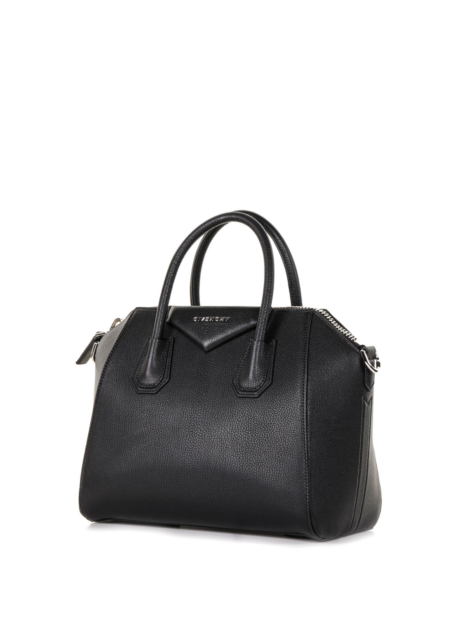Givenchy Small Antigona Bag With Shoulder Strap in Black
