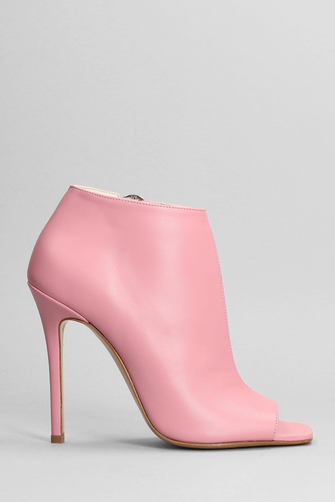 Marc Ellis High Heels Ankle Boots In Rose-pink Leather | Lyst