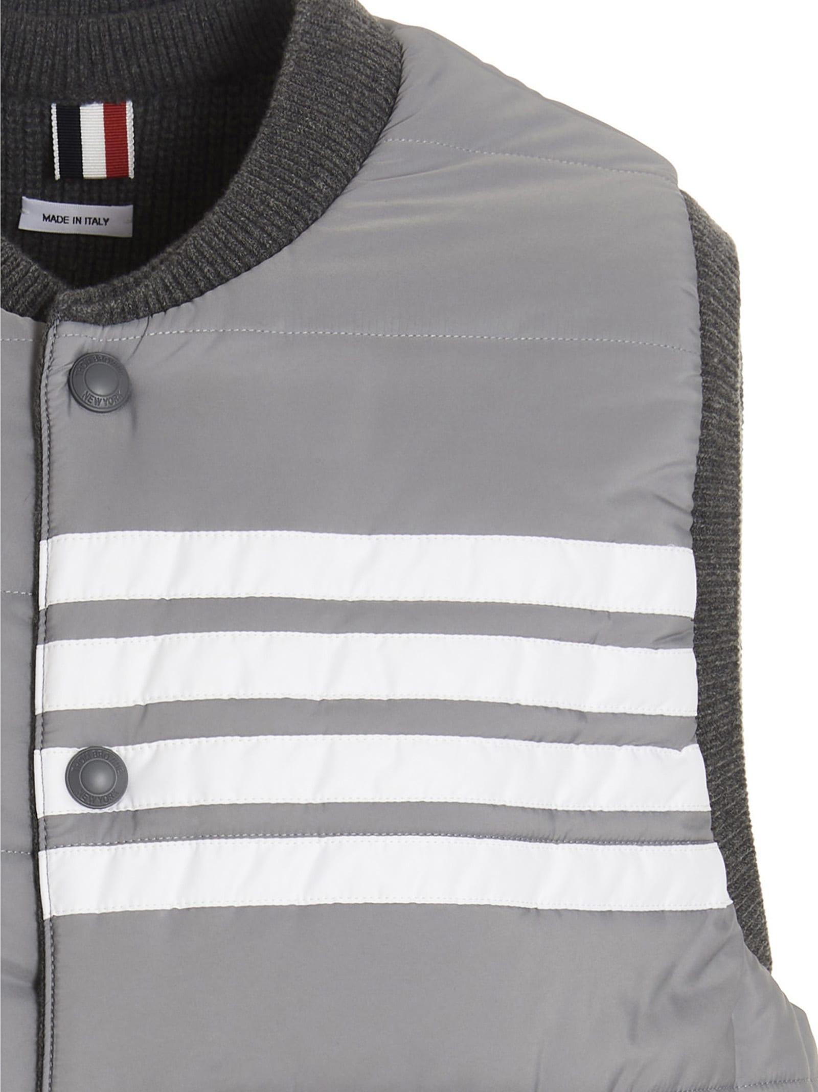 Mens Clothing Jackets Waistcoats and gilets Save 19% Thom Browne Synthetic 4 Bar Reversible Jacket in Grey for Men 