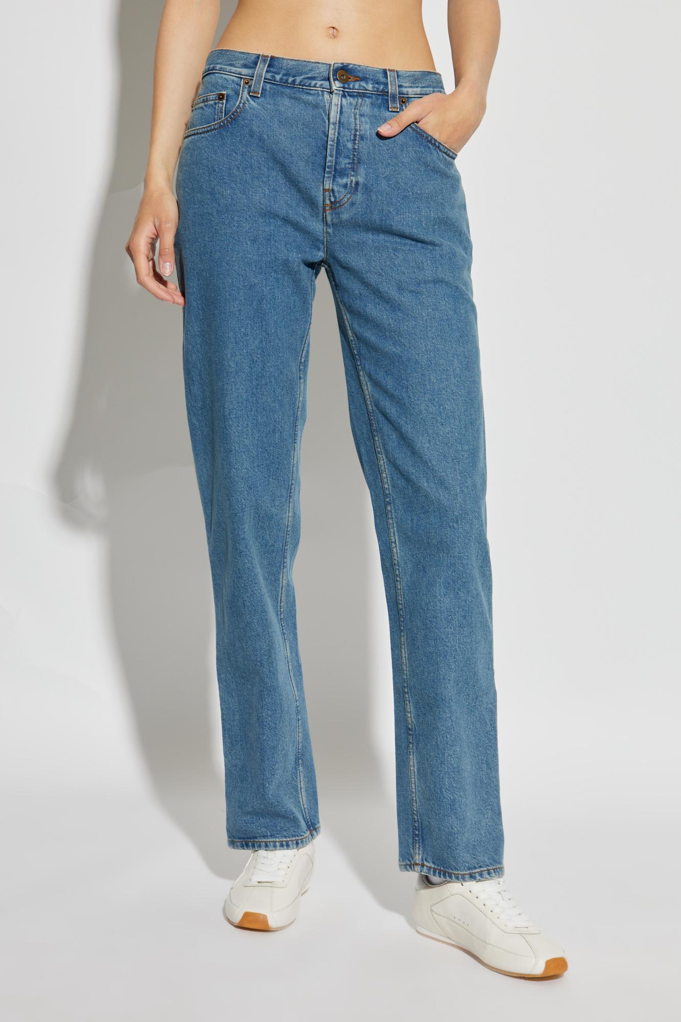 デニム・ジーパン Burberry High-Waisted Straight Jeans Burberry high-waist straight-leg Jeans | Blue | FARFETCH